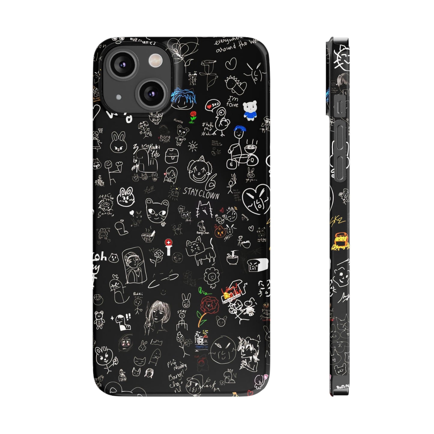 Kids Drawings Style Iphone 15, 14, 13, 12 Cases