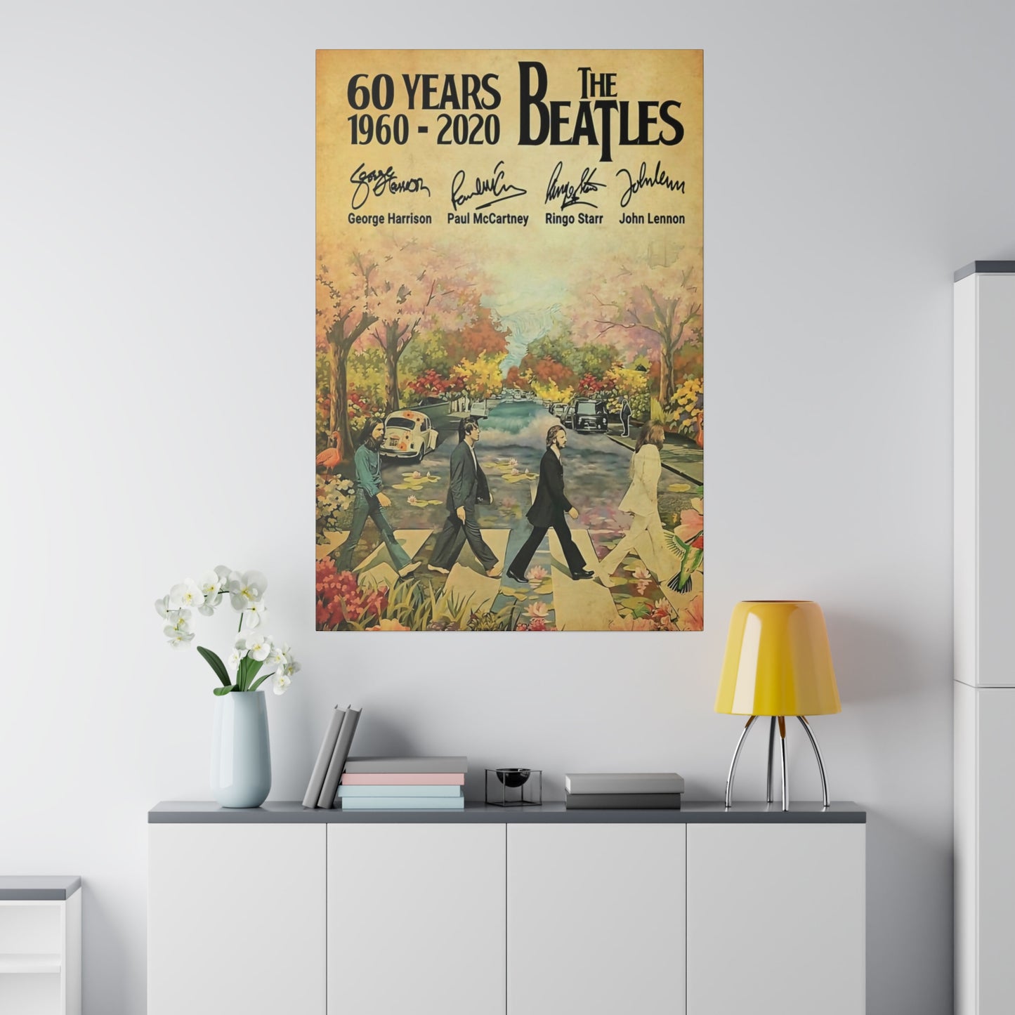 60 Years: The Beatles Walking on Abbey Road" Canvas