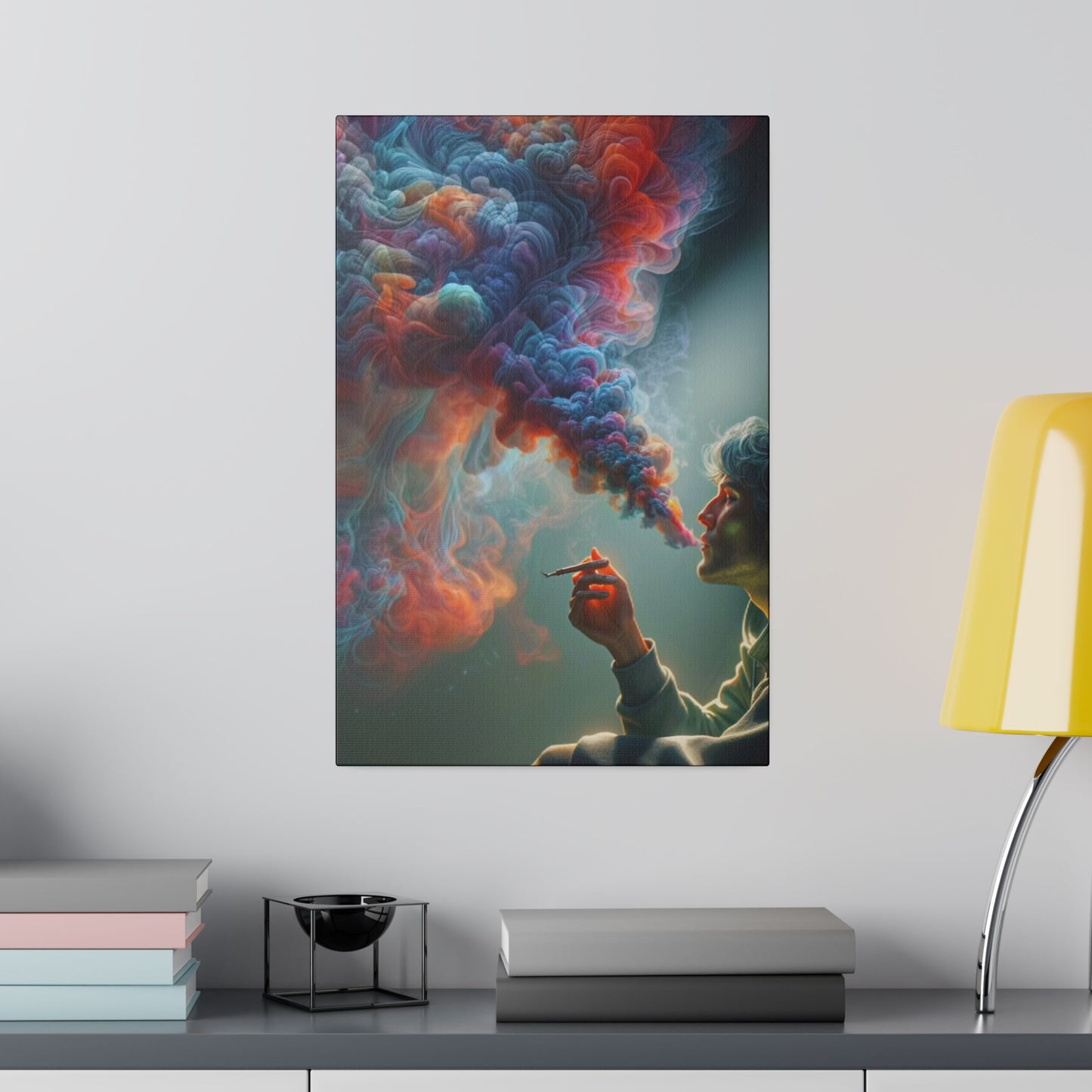 The Colorful World of Men and Smoke - Canvas