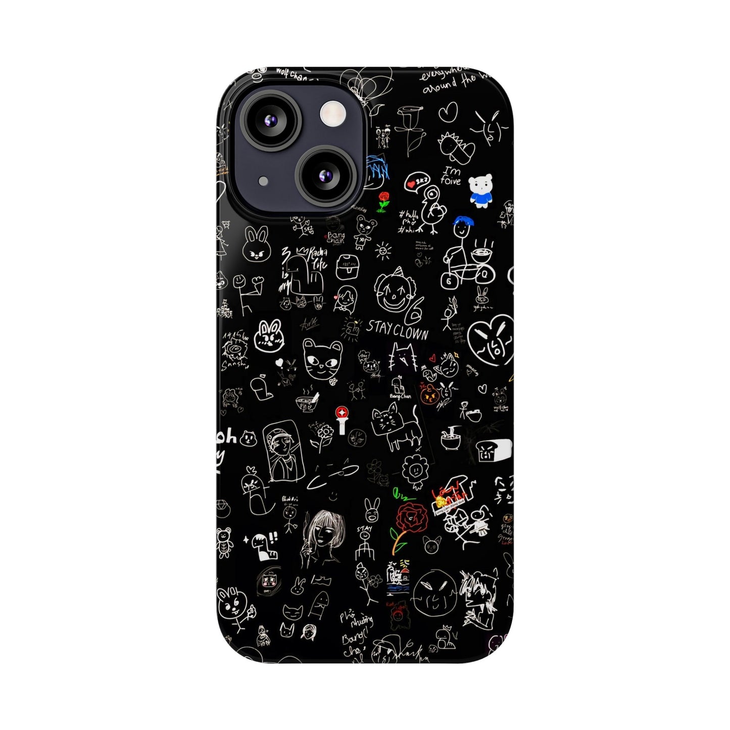 Kids Drawings Style Iphone 15, 14, 13, 12 Cases