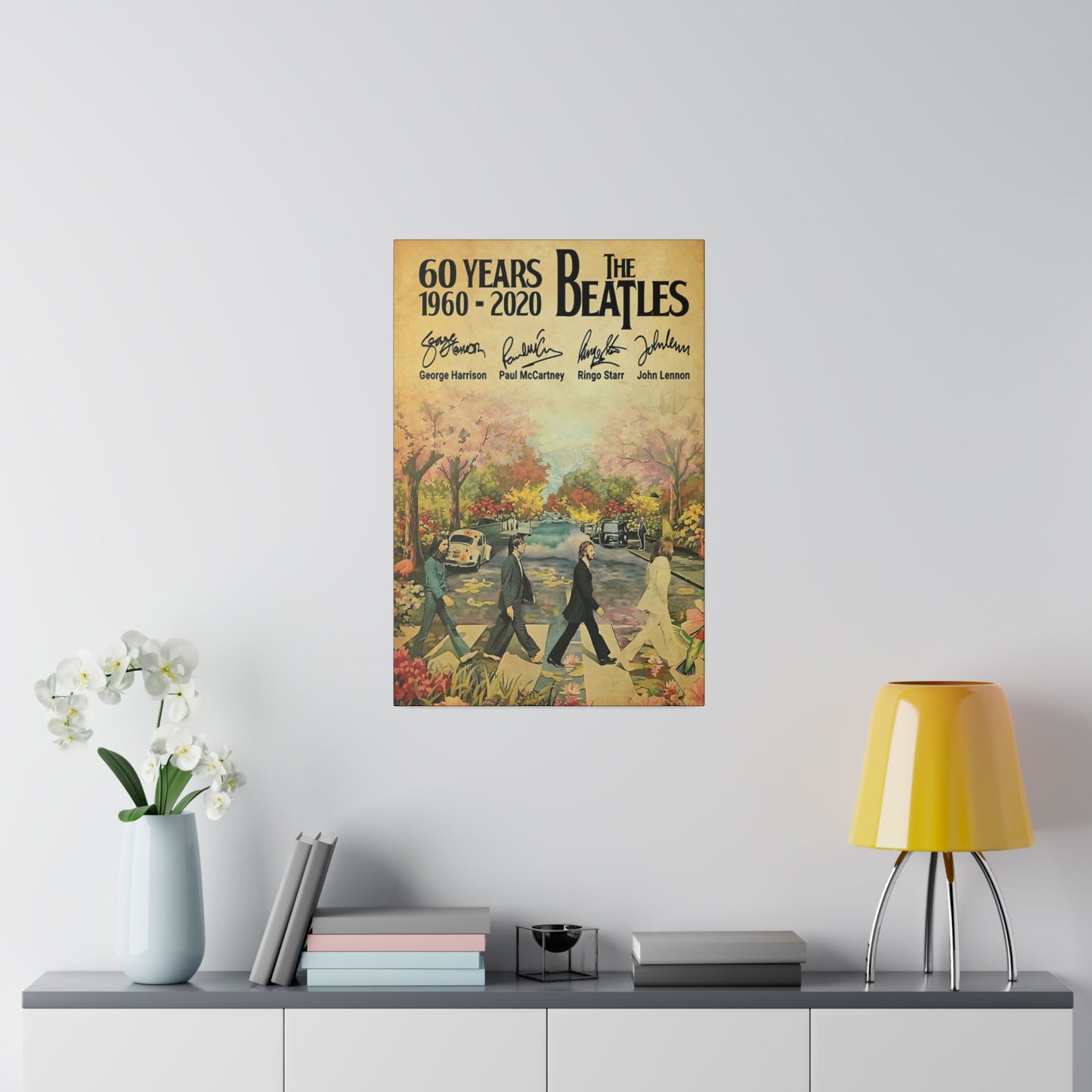 60 Years: The Beatles Walking on Abbey Road" Canvas
