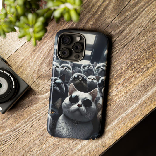 Cool Cats with Sunglasses" for iPhone 15, 14, 13, 12, 11 and Galaxy S23, S22 Cases