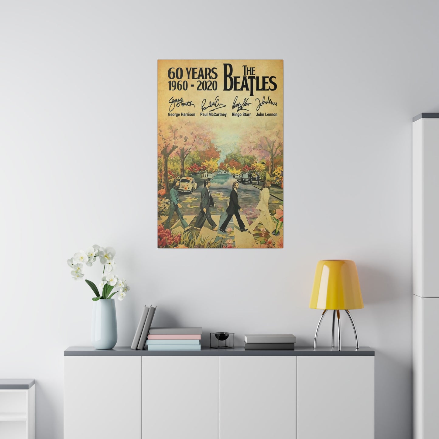 60 Years: The Beatles Walking on Abbey Road" Canvas
