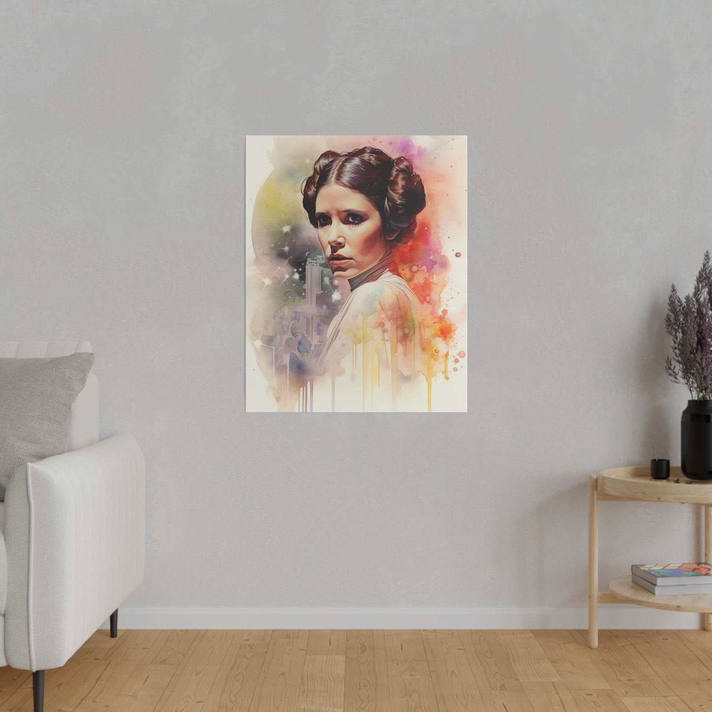 Star Wars Princess Leia Watercolor Canvas: Rebel Spirit