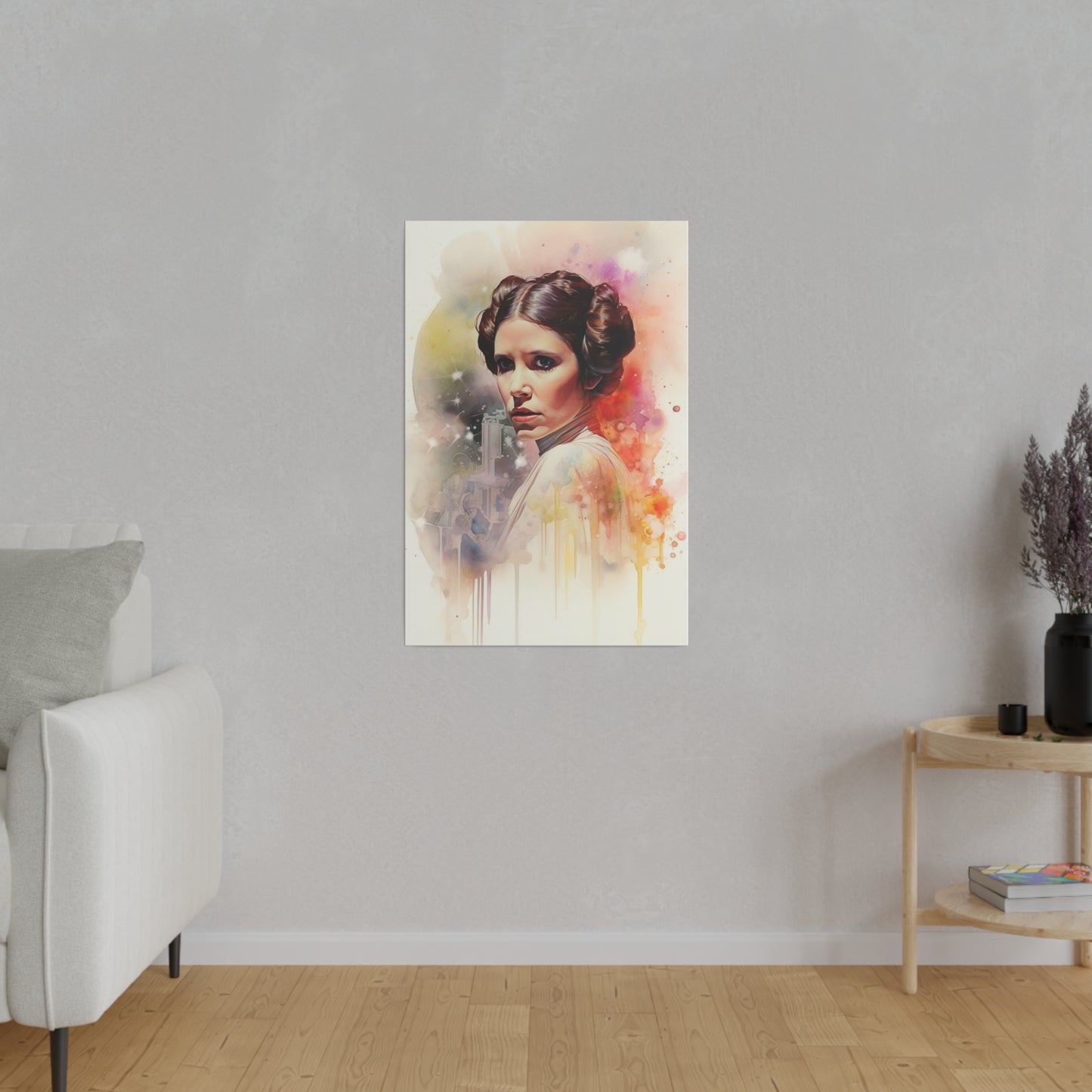 Star Wars Princess Leia Watercolor Canvas: Rebel Spirit