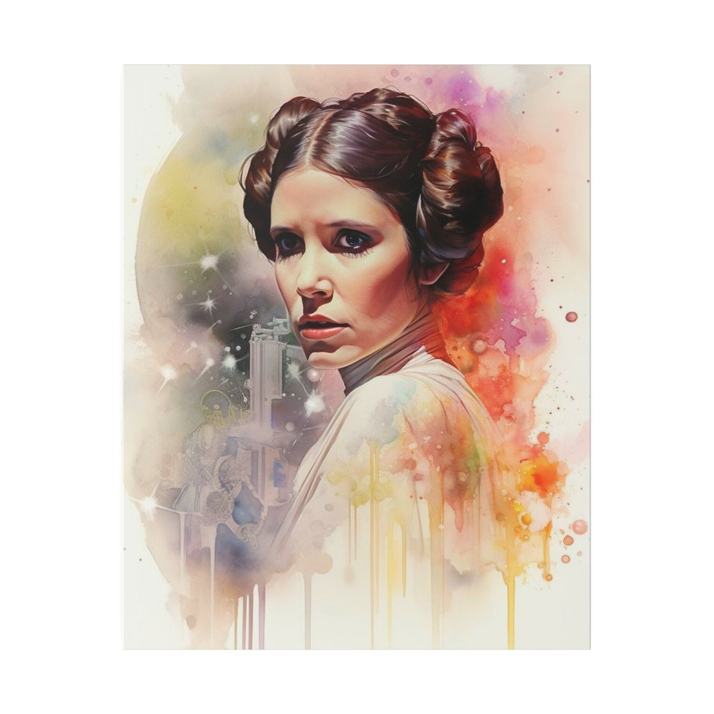 Star Wars Princess Leia Watercolor Canvas: Rebel Spirit