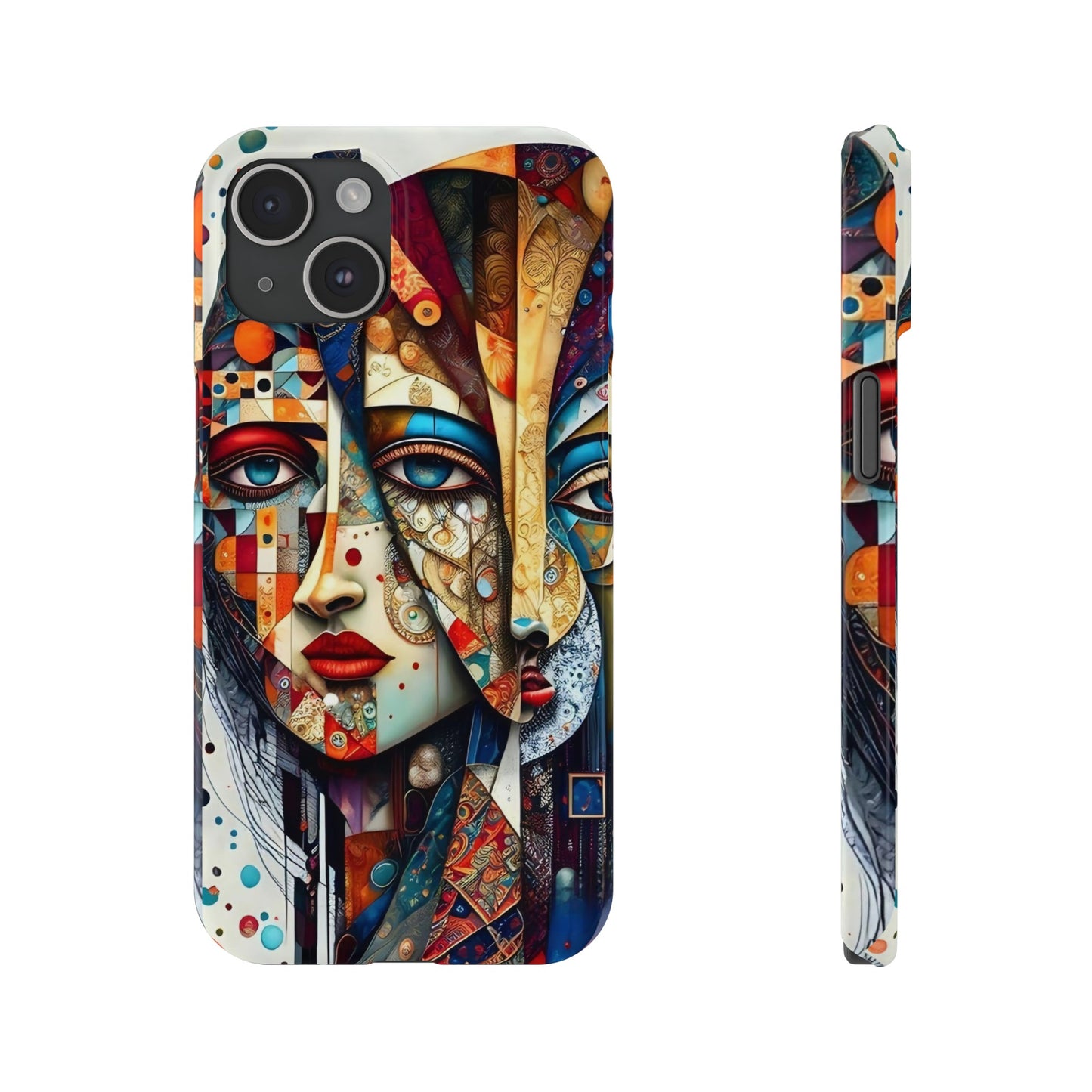 Two Faces Art Design Iphone 15, 14, 13, 12 cases
