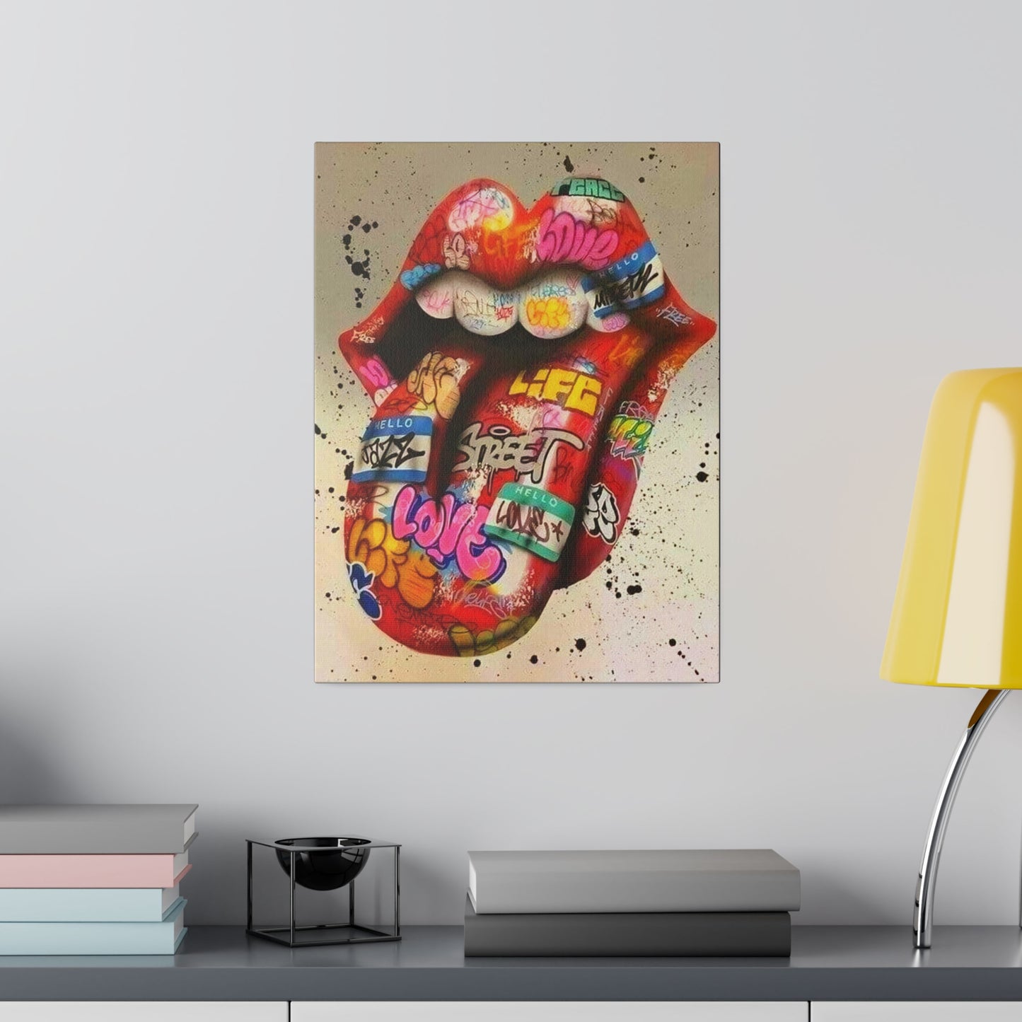 Rolling Stones Tongue Logo - Canvas