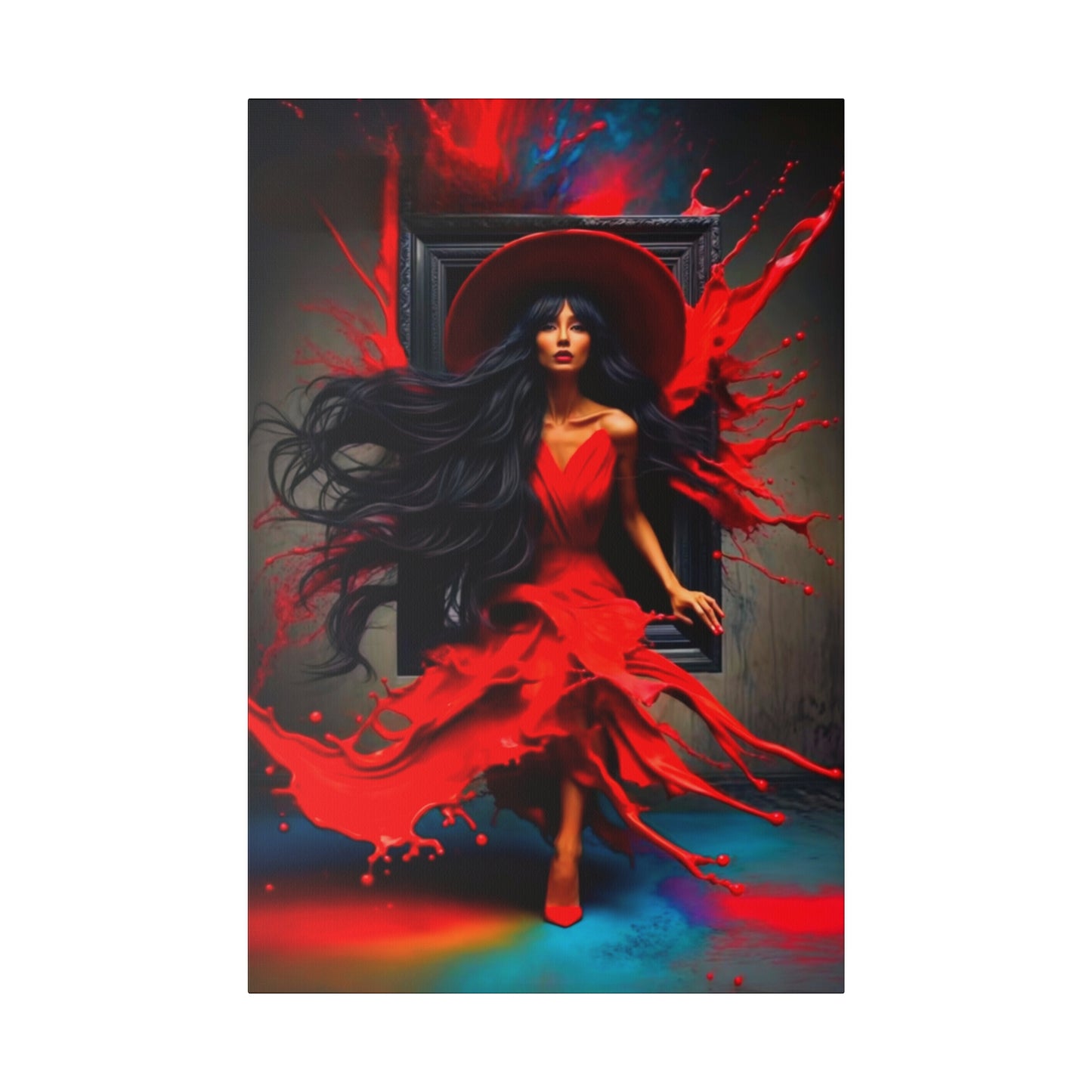 Emerging Elegance: The Woman in Red - Canvas