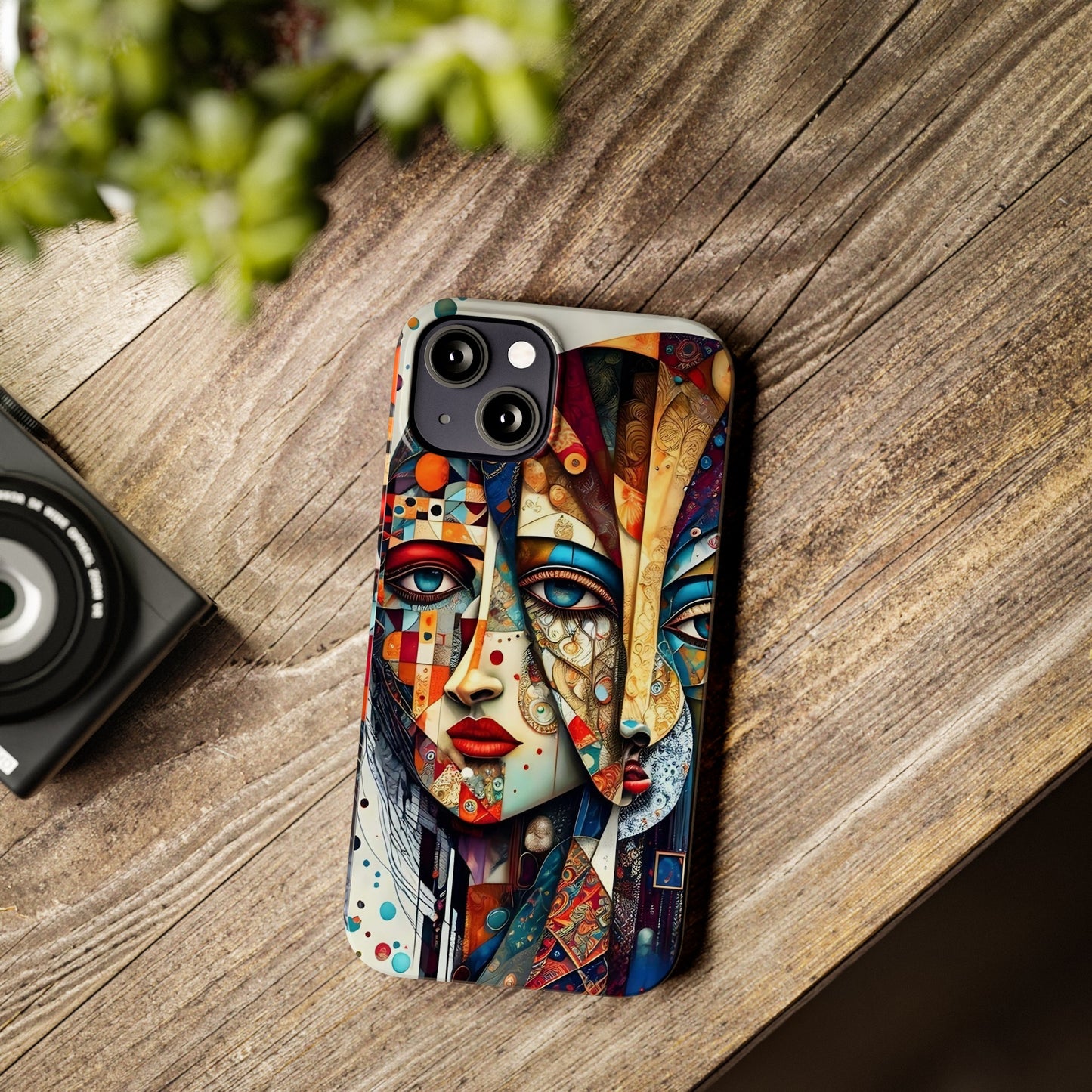 Two Faces Art Design Iphone 15, 14, 13, 12 cases