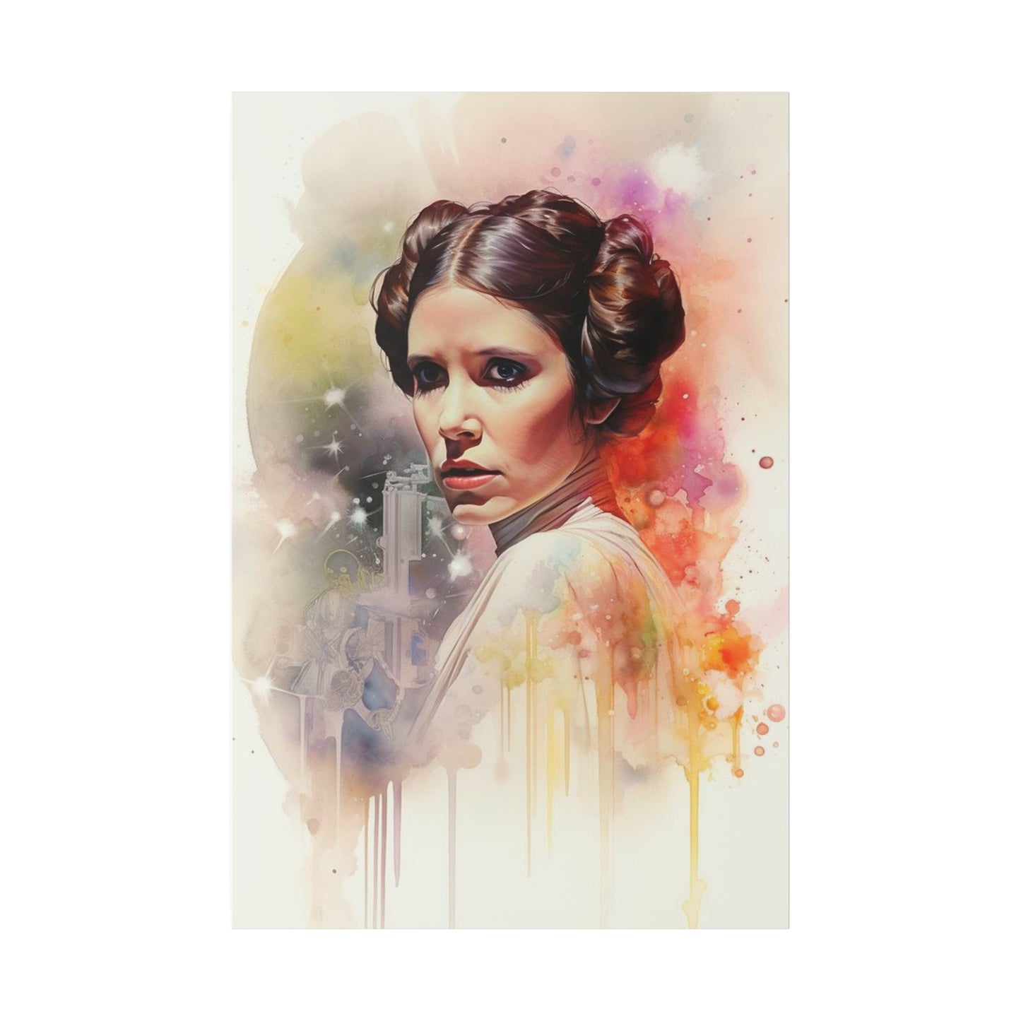 Star Wars Princess Leia Watercolor Canvas: Rebel Spirit