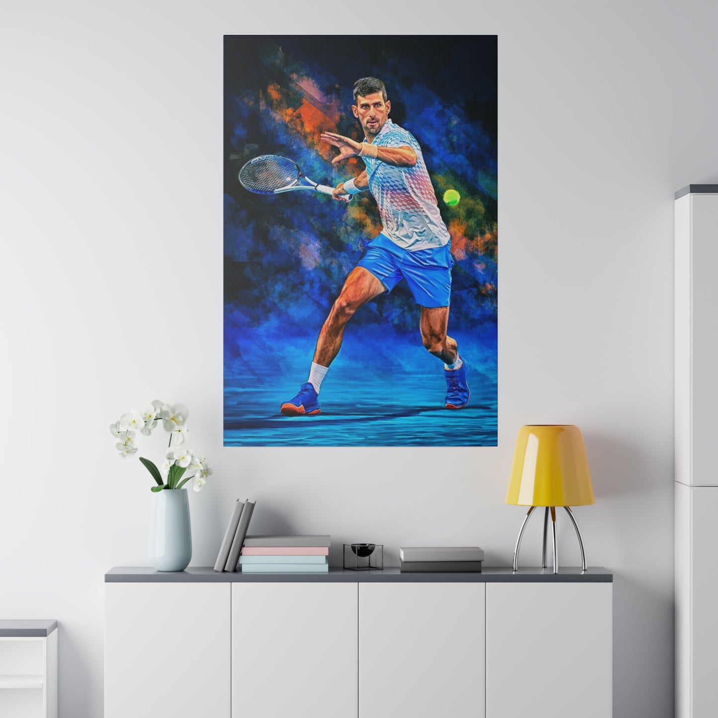 Tennis Legend Djokovic: Mastery on Canvas