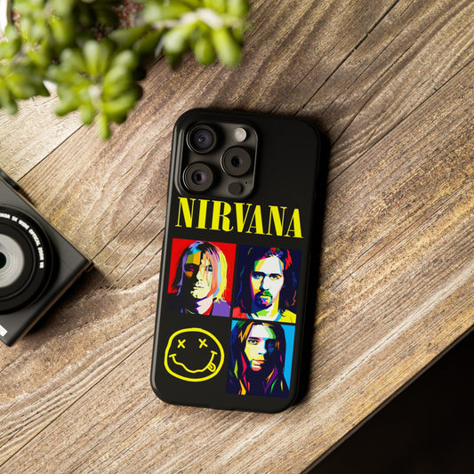 Nirvana Tribute: Kurt Cobain iPhone 15, 14, 13, 12, 11 Art in Black