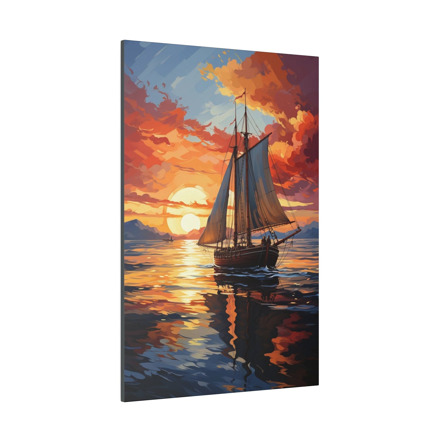 Sailing into the Sunset: Old Sailboat Canvas