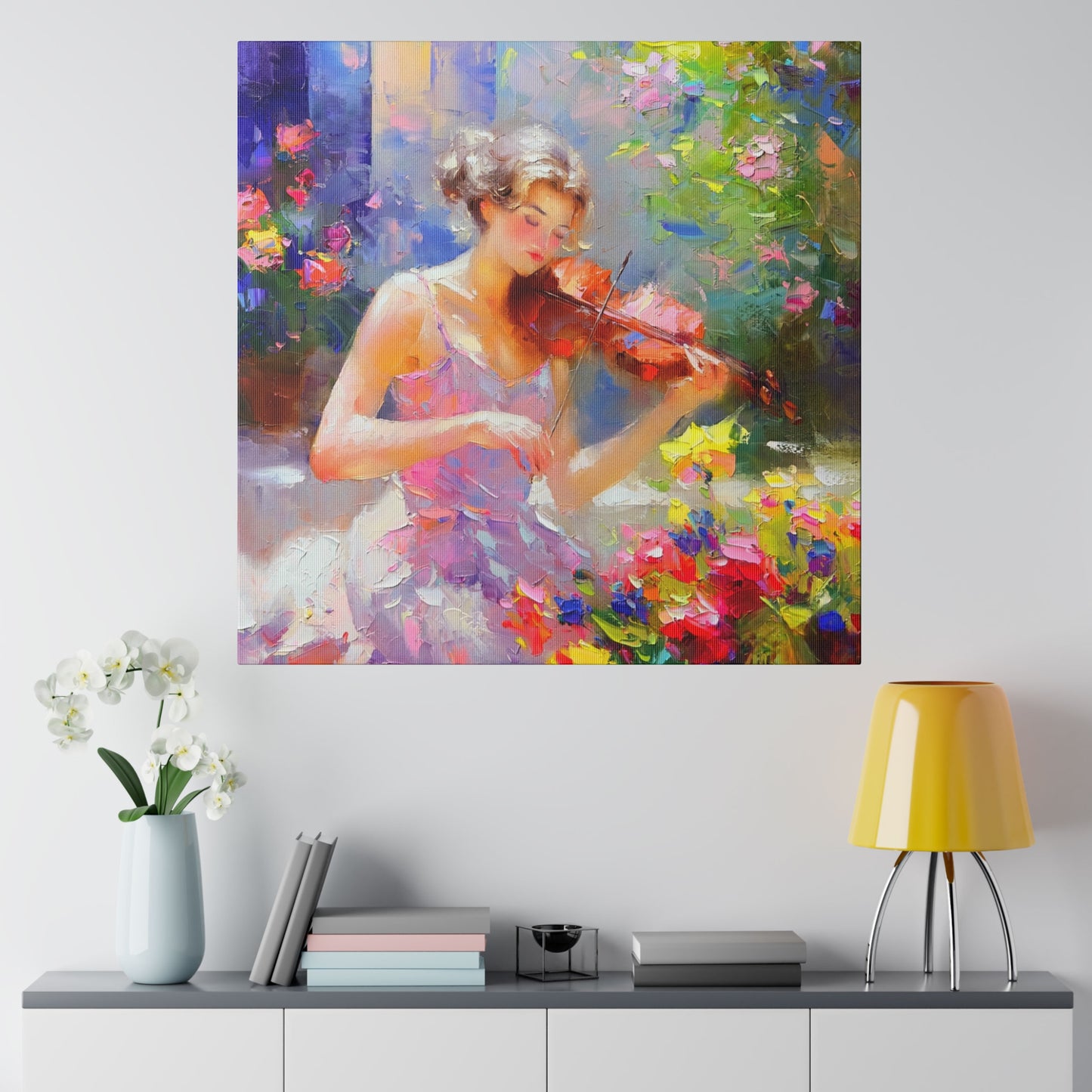 Melodies for Blooms: A Serenade of Nature - Canvas