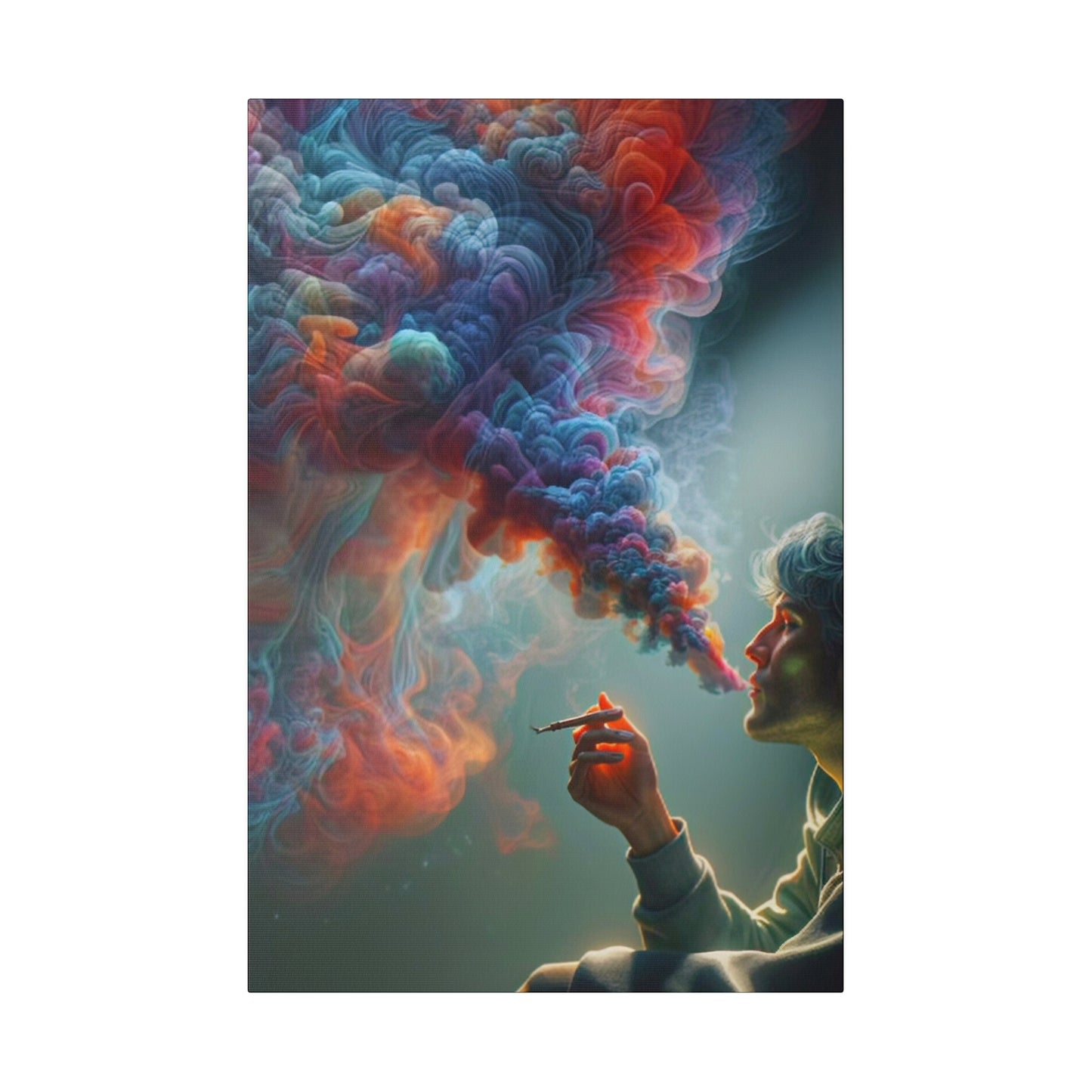 The Colorful World of Men and Smoke - Canvas