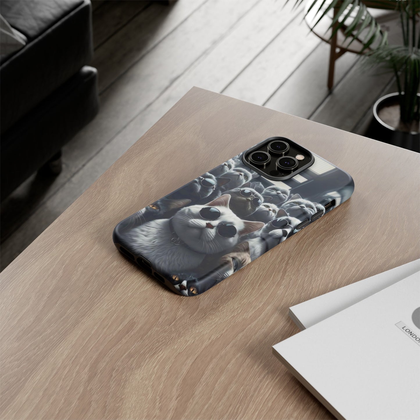 Cool Cats with Sunglasses" for iPhone 15, 14, 13, 12, 11 and Galaxy S23, S22 Cases