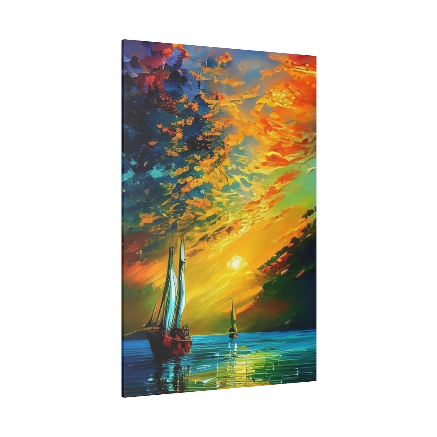 Sailing from the Sunset: Nautical Wall Art - Canvas