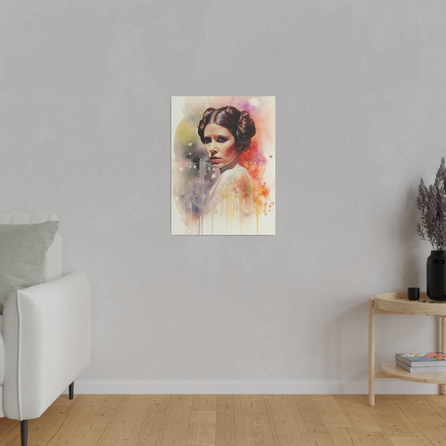 Star Wars Princess Leia Watercolor Canvas: Rebel Spirit
