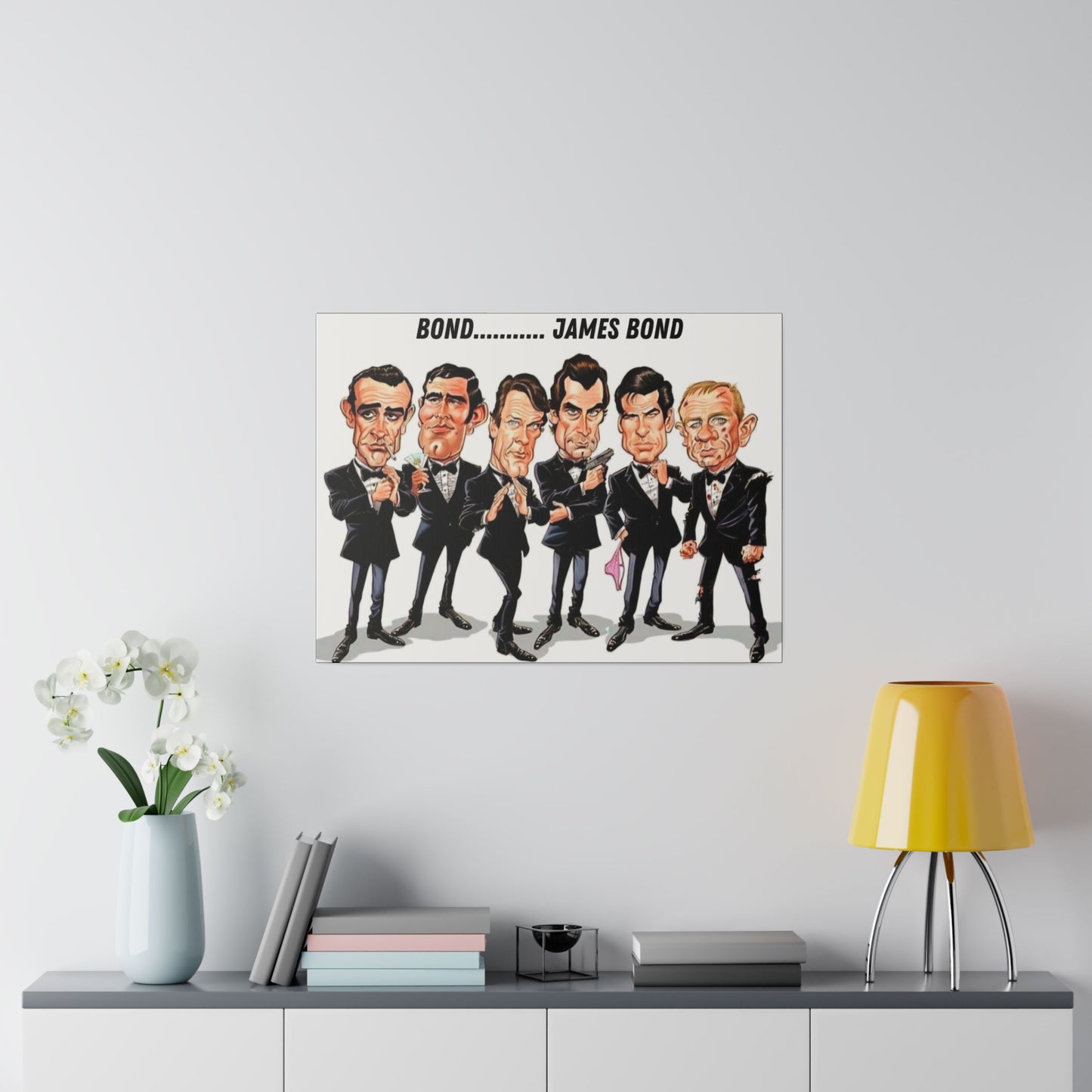007 Caricature Collage: James Bond Canvas