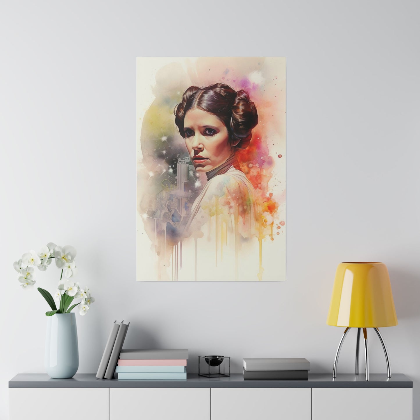 Star Wars Princess Leia Watercolor Canvas: Rebel Spirit
