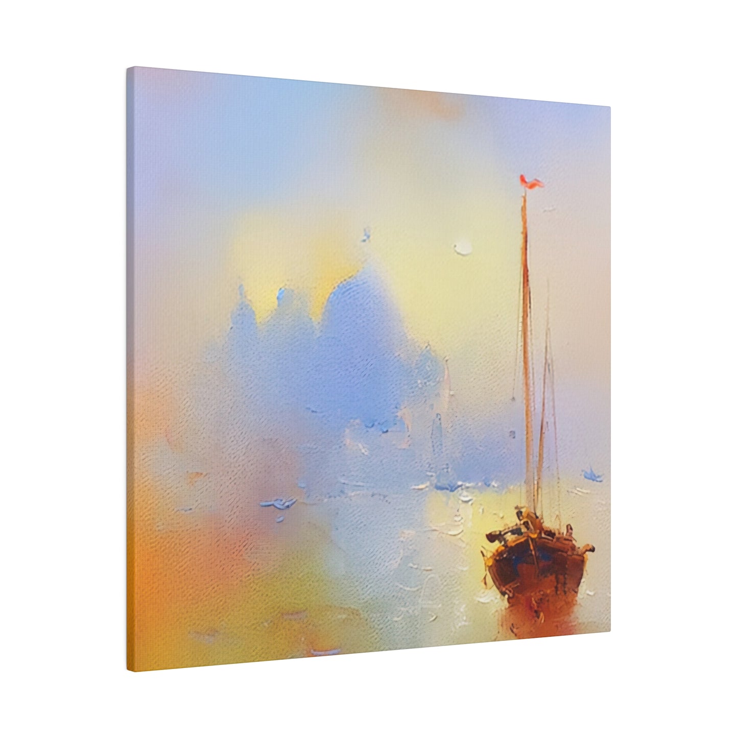 Peaceful Journey: Boating in Italy - Canvas