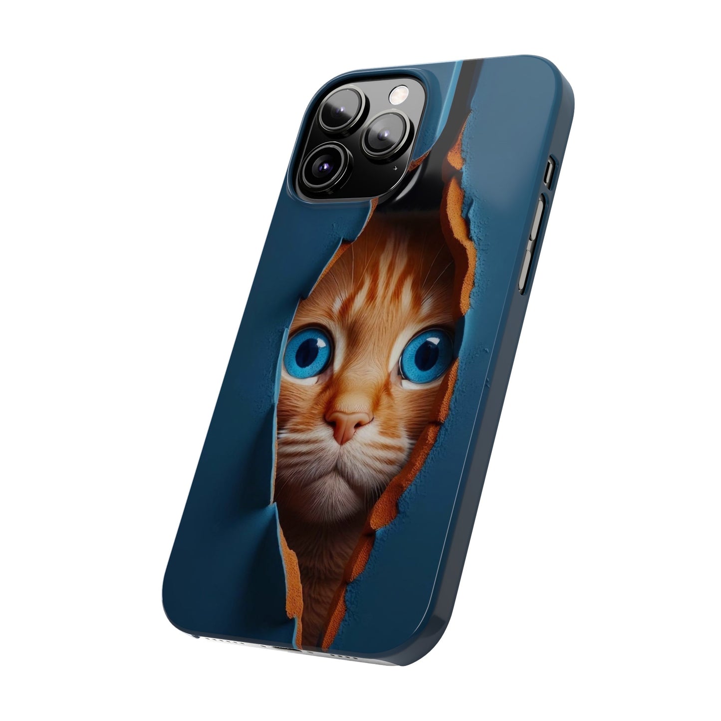 Curious Cat iPhone Cases: Peek-a-Boo Edition - Iphone 15, 14, 13, 12.