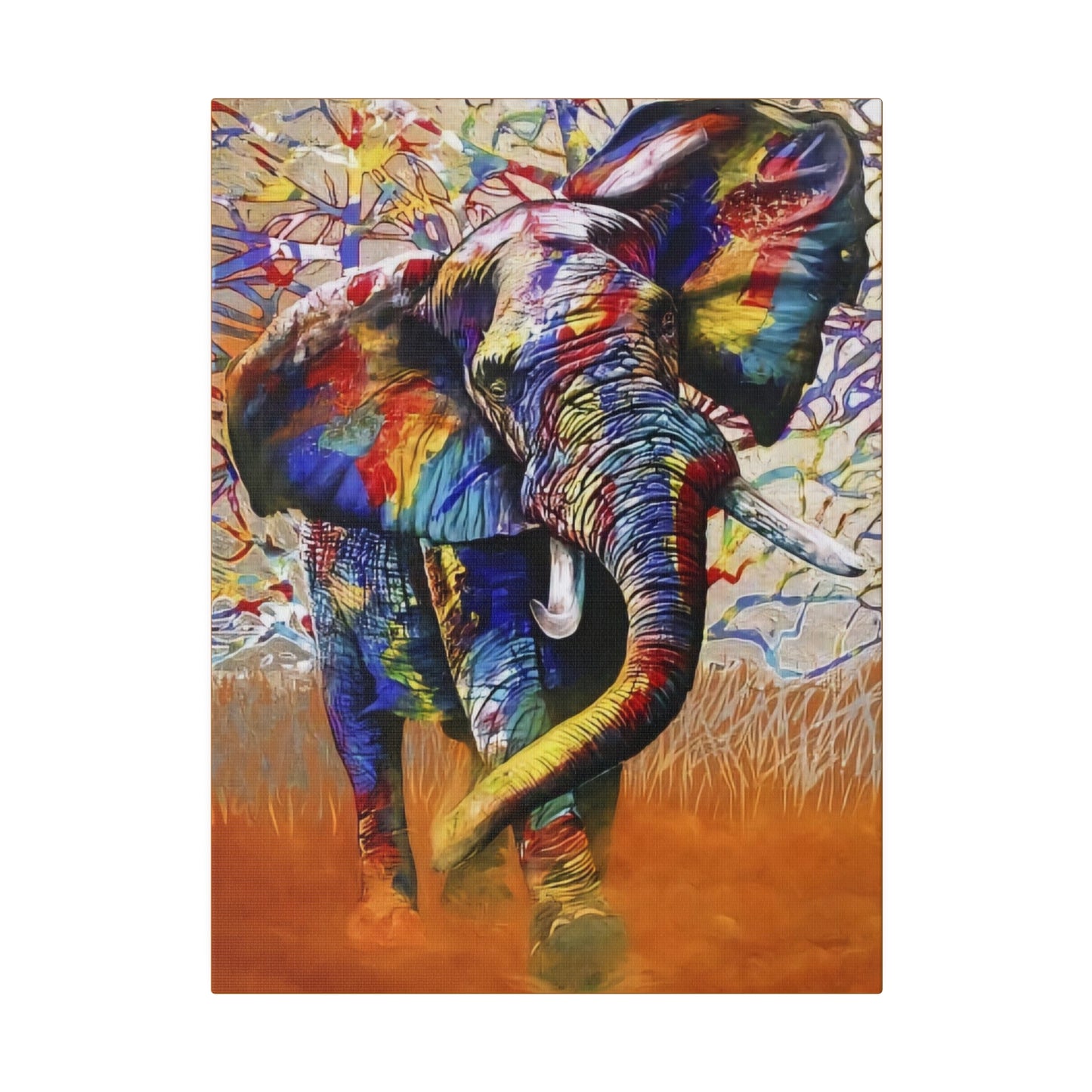 Colorful Elephant Majesty Art - Canvas