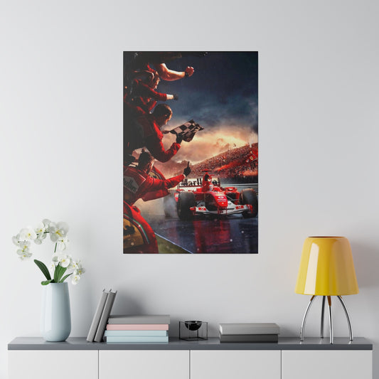 Ferrari Michael Schumacher Victory Canvas: Celebrate the Legend