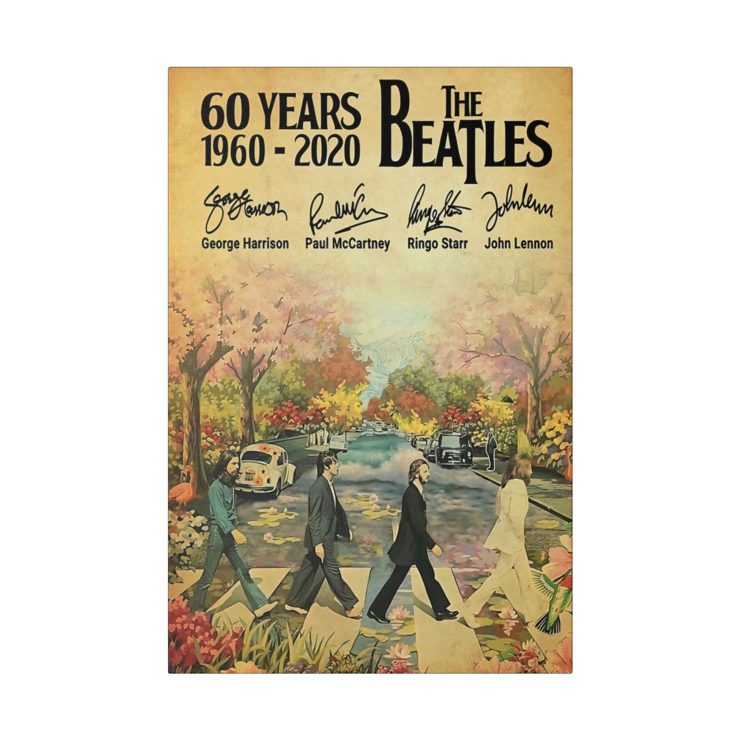 60 Years: The Beatles Walking on Abbey Road" Canvas