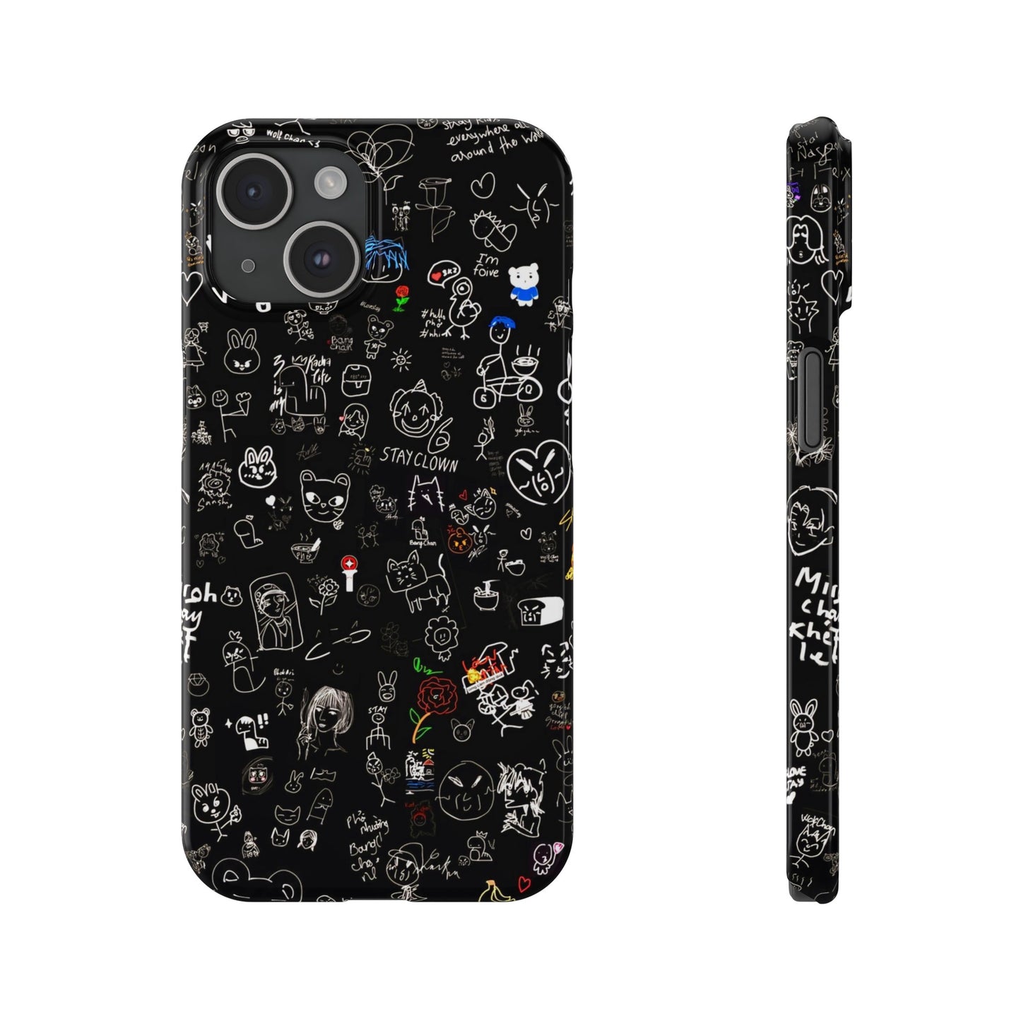 Kids Drawings Style Iphone 15, 14, 13, 12 Cases
