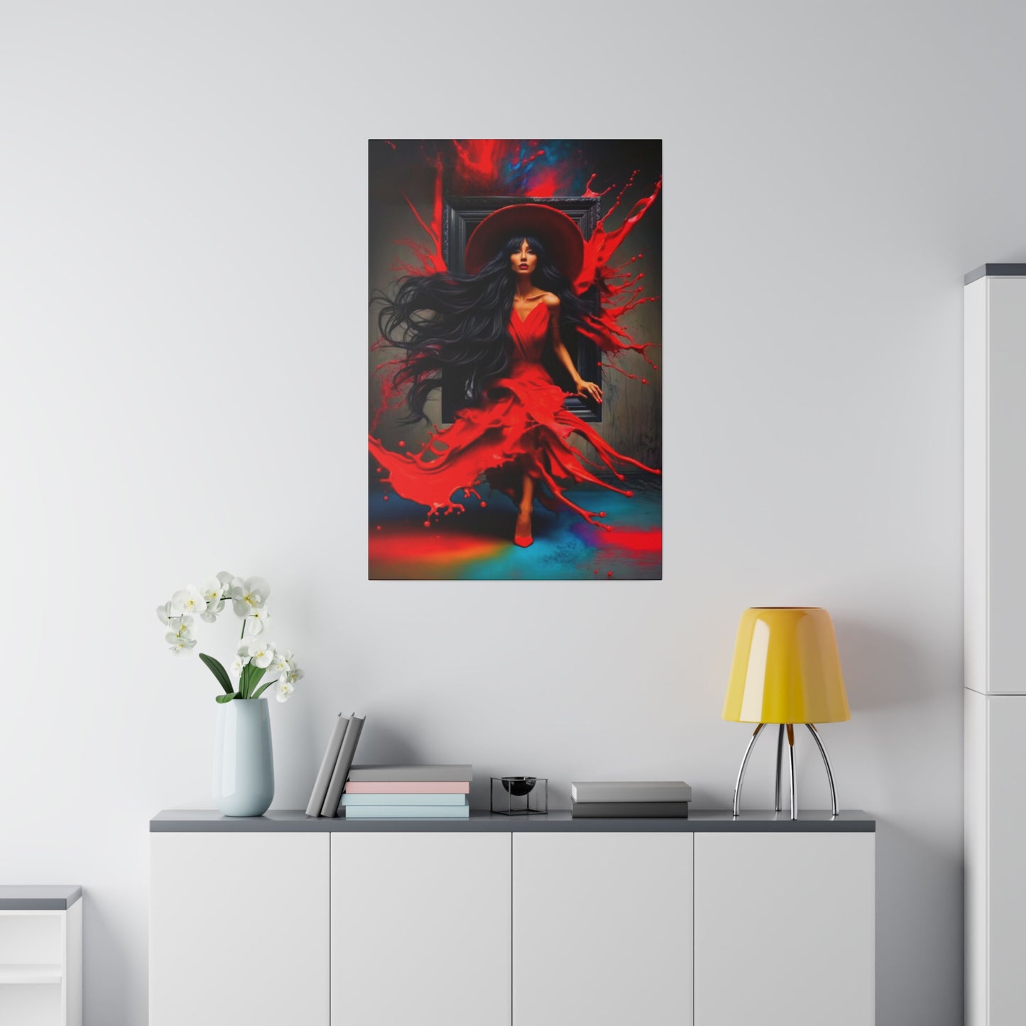 Emerging Elegance: The Woman in Red - Canvas