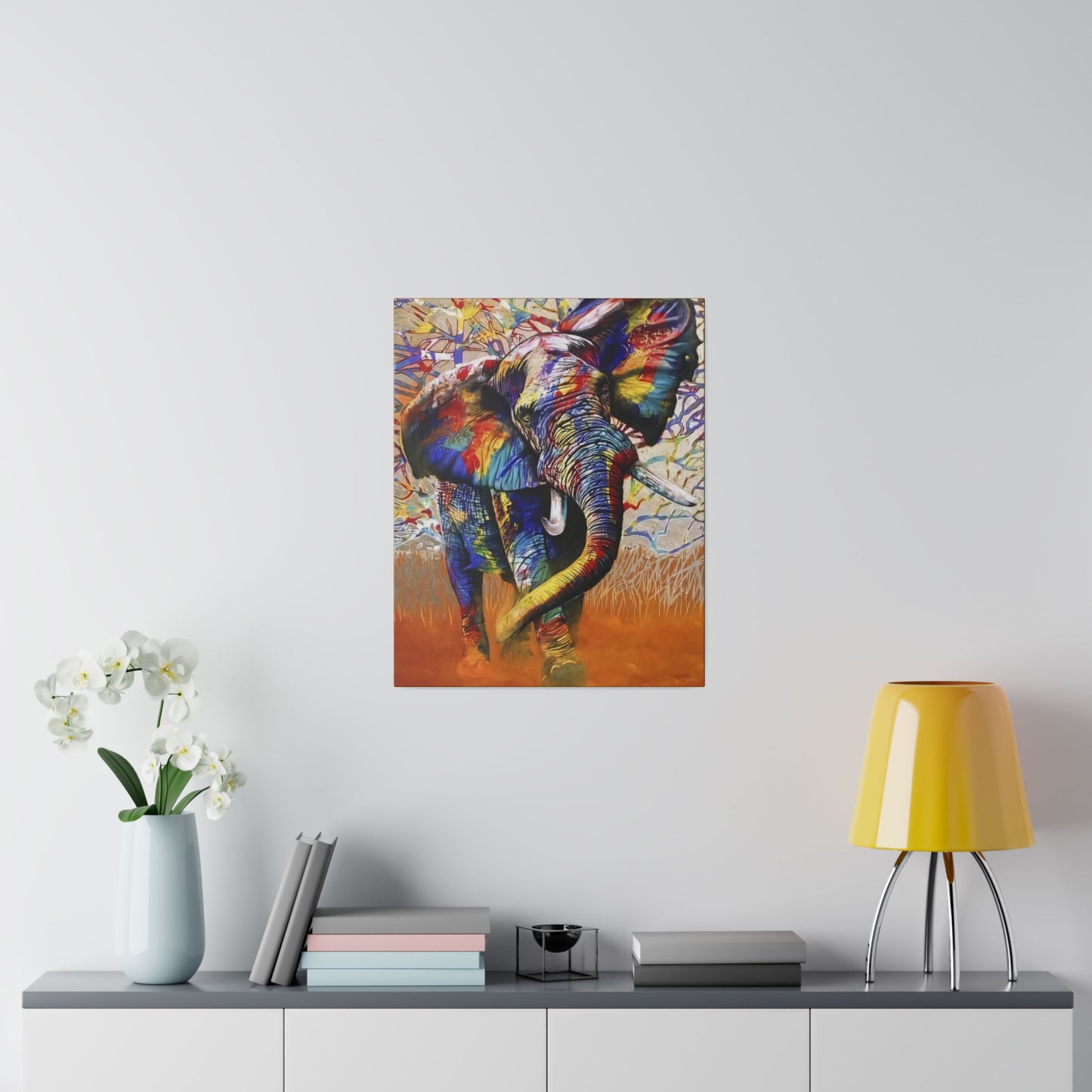 Colorful Elephant Majesty Art - Canvas