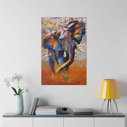 Colorful Elephant Majesty Art - Canvas