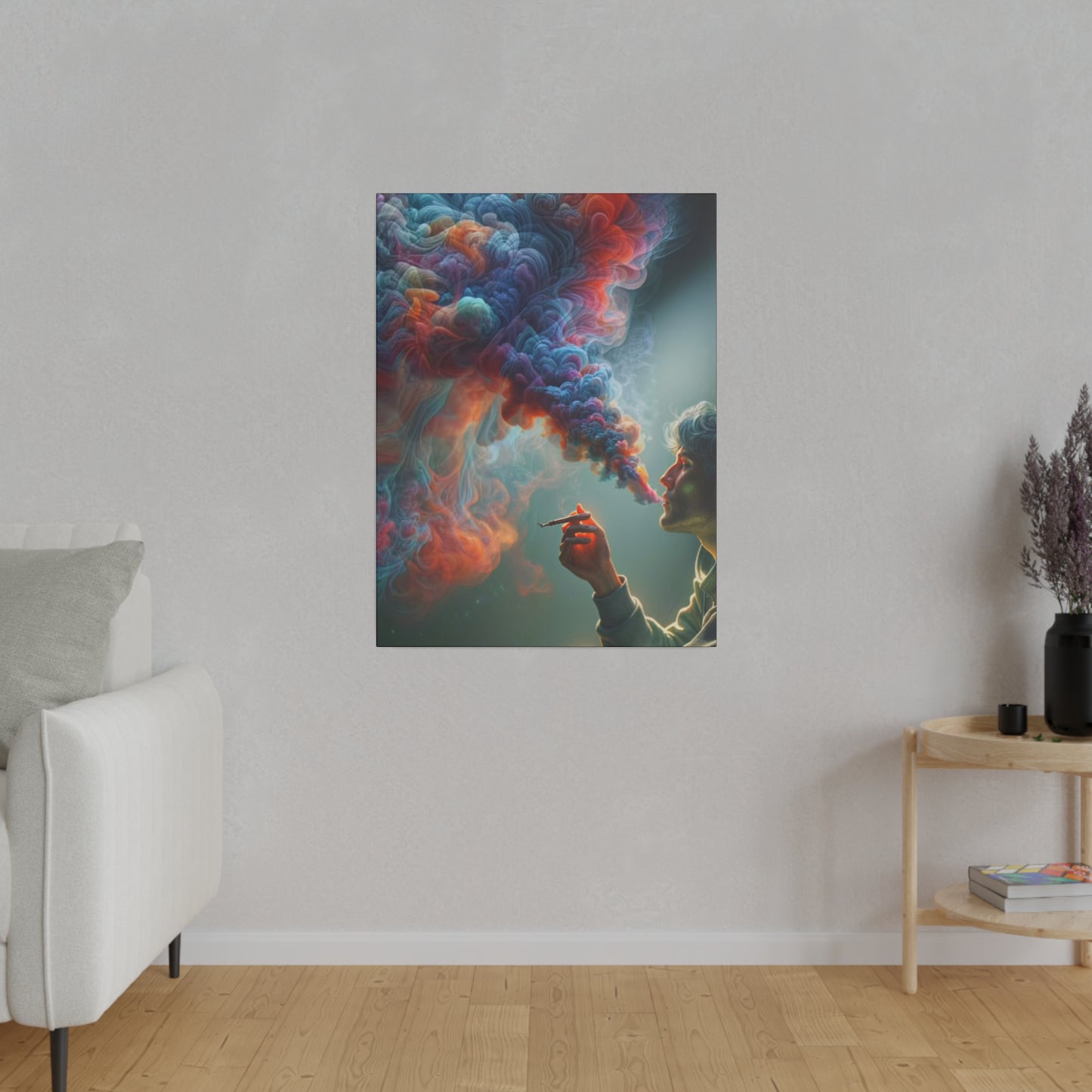 The Colorful World of Men and Smoke - Canvas
