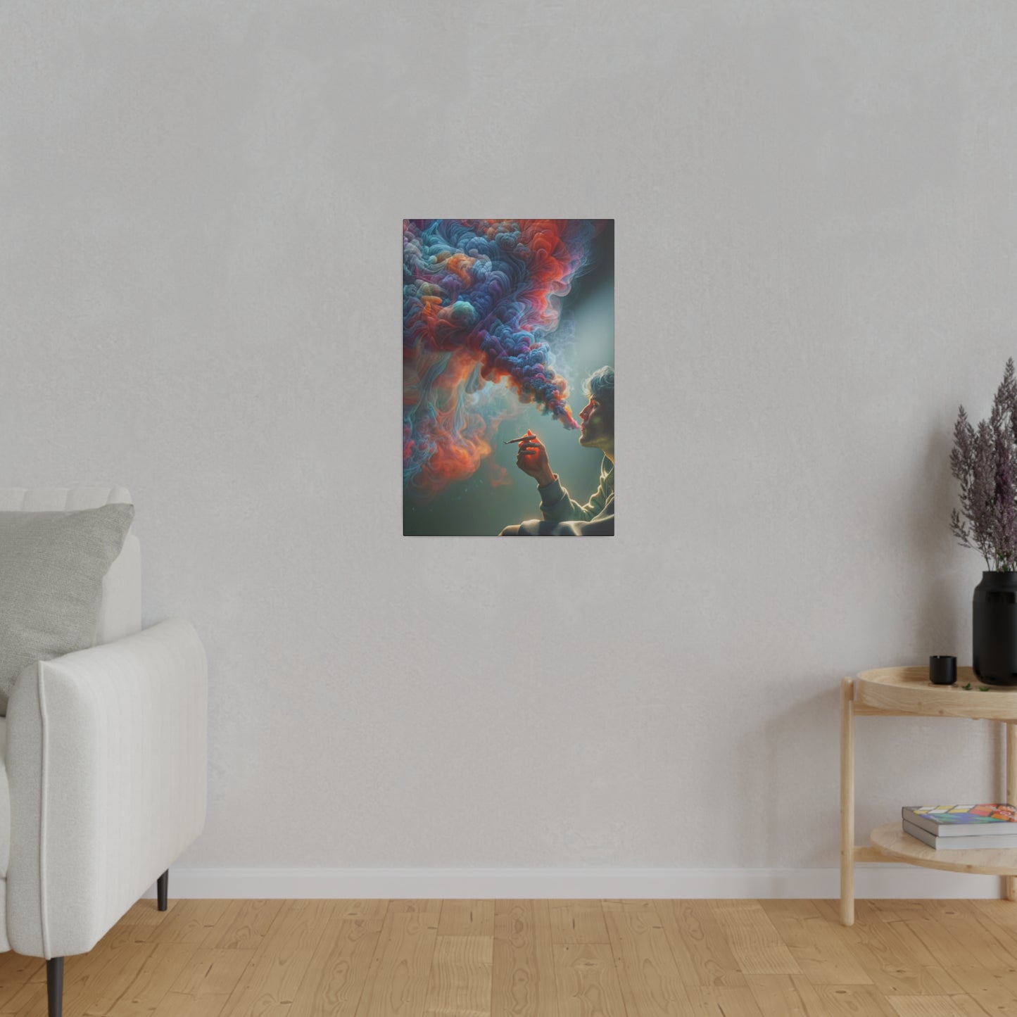 The Colorful World of Men and Smoke - Canvas
