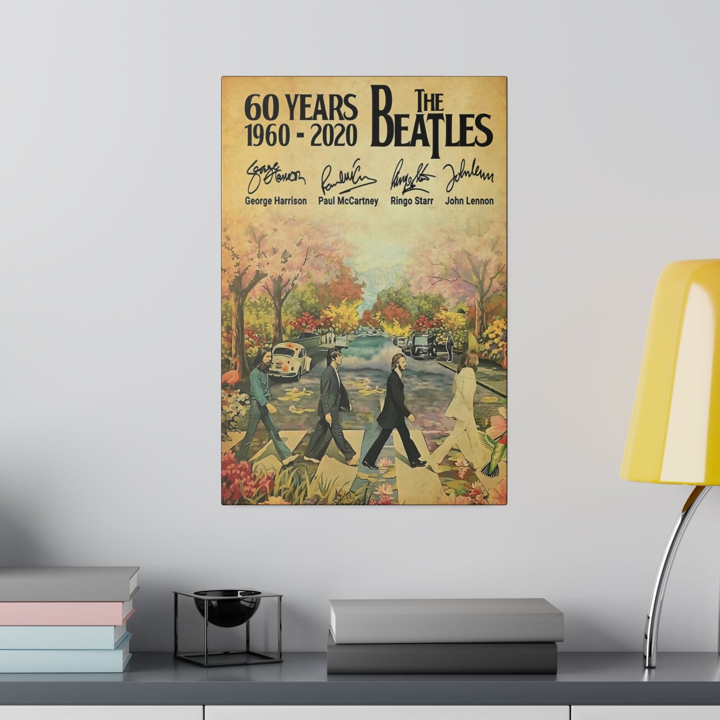 60 Years: The Beatles Walking on Abbey Road" Canvas