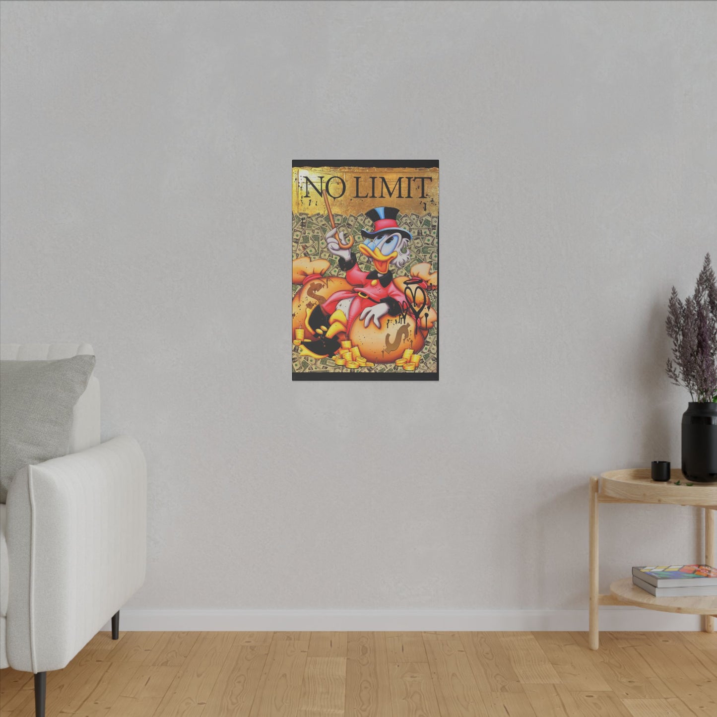 Canvas Art: Dagobert Duck Swimming in Money!
