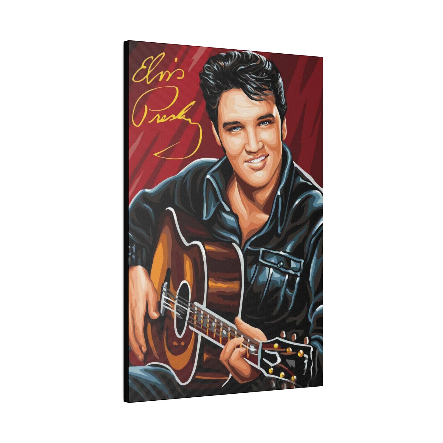 Elvis Presley on his Guitar Canvas