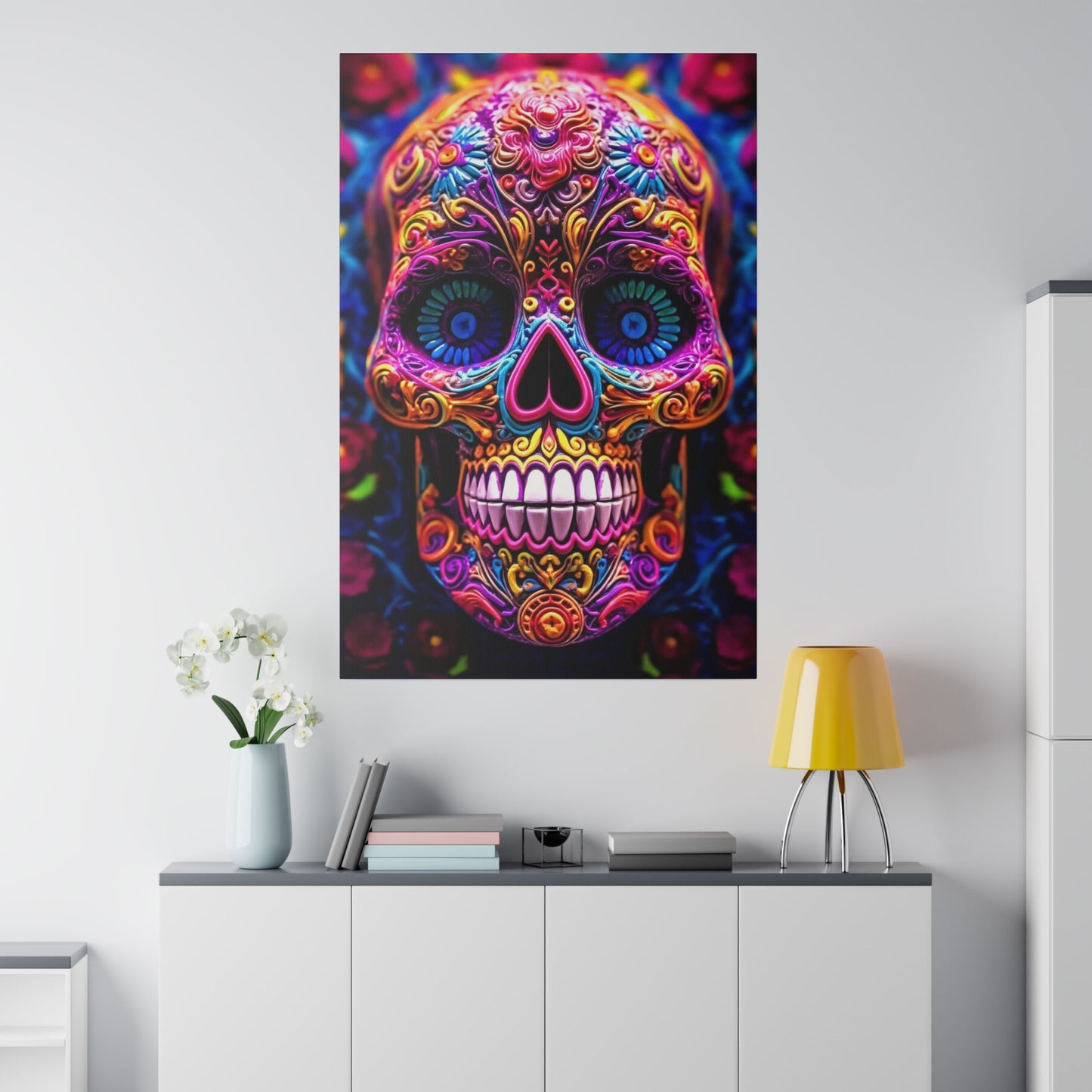Colorful Skullhead: Mexican Style Canvas