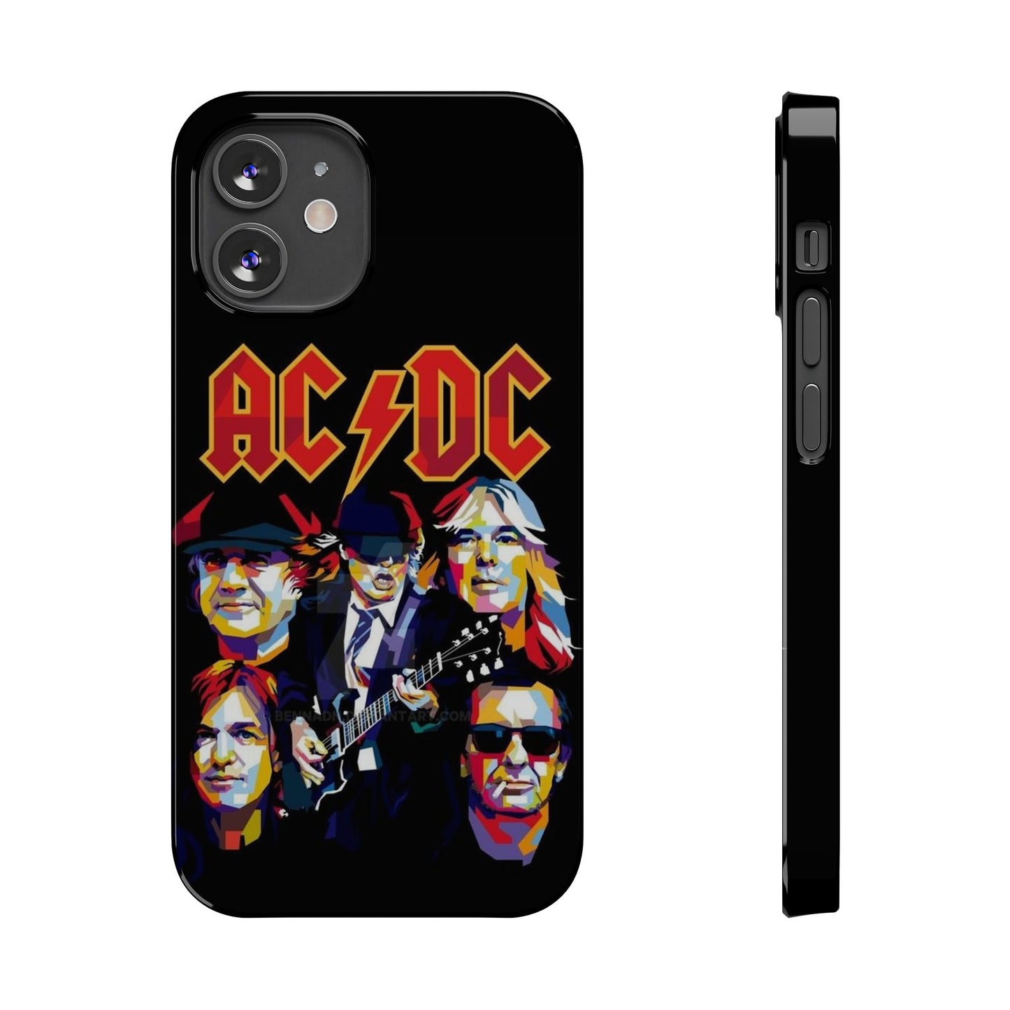AC/DC IPhone 15, 14, 13, 12 Cases - Art design