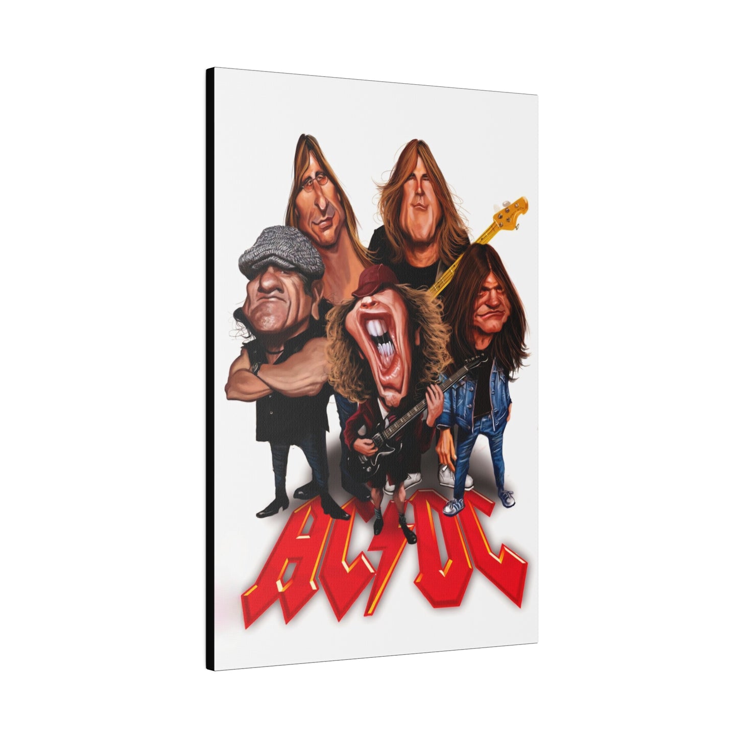 ACDC and Angus Young Rockin' Caricatures - Canvas