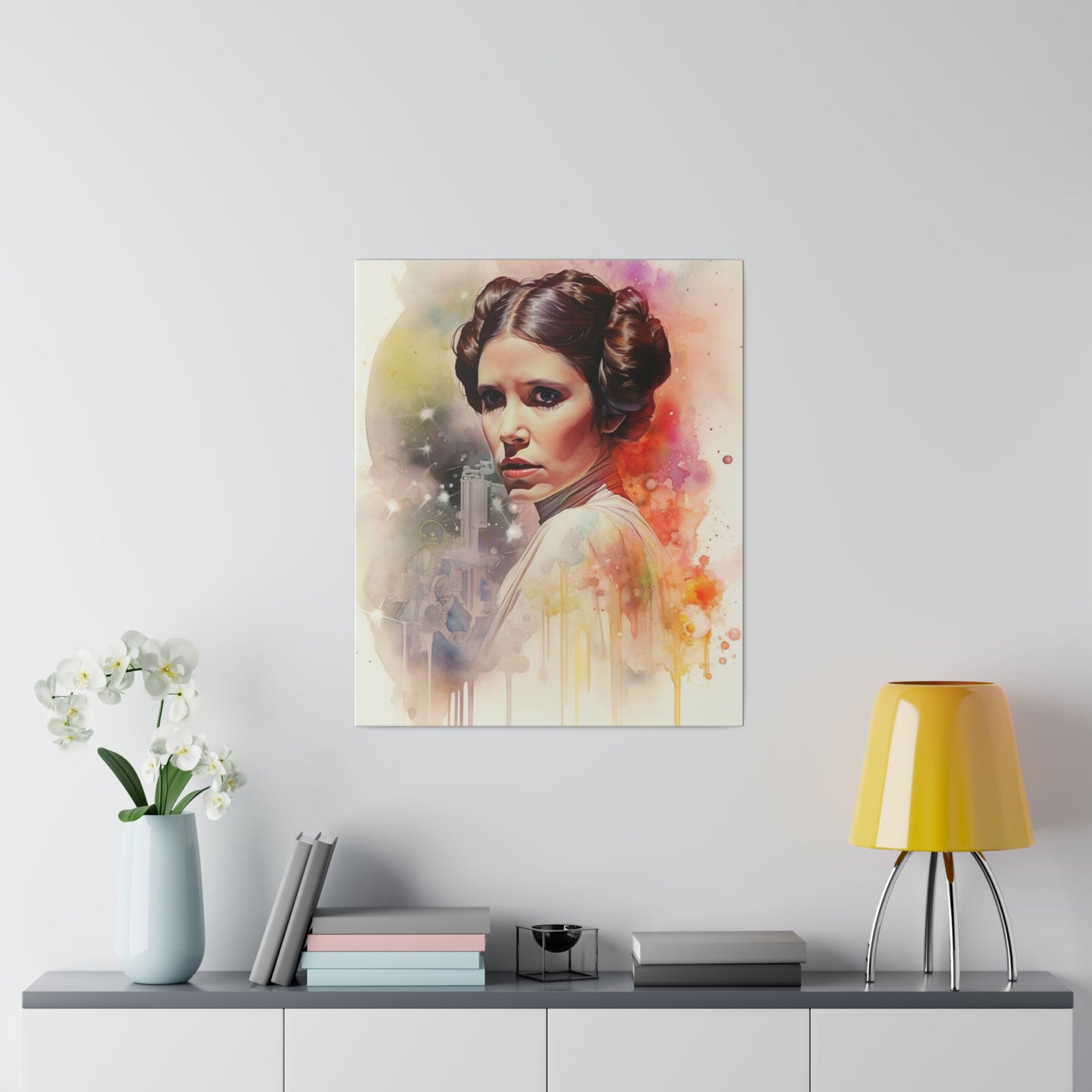 Star Wars Princess Leia Watercolor Canvas: Rebel Spirit