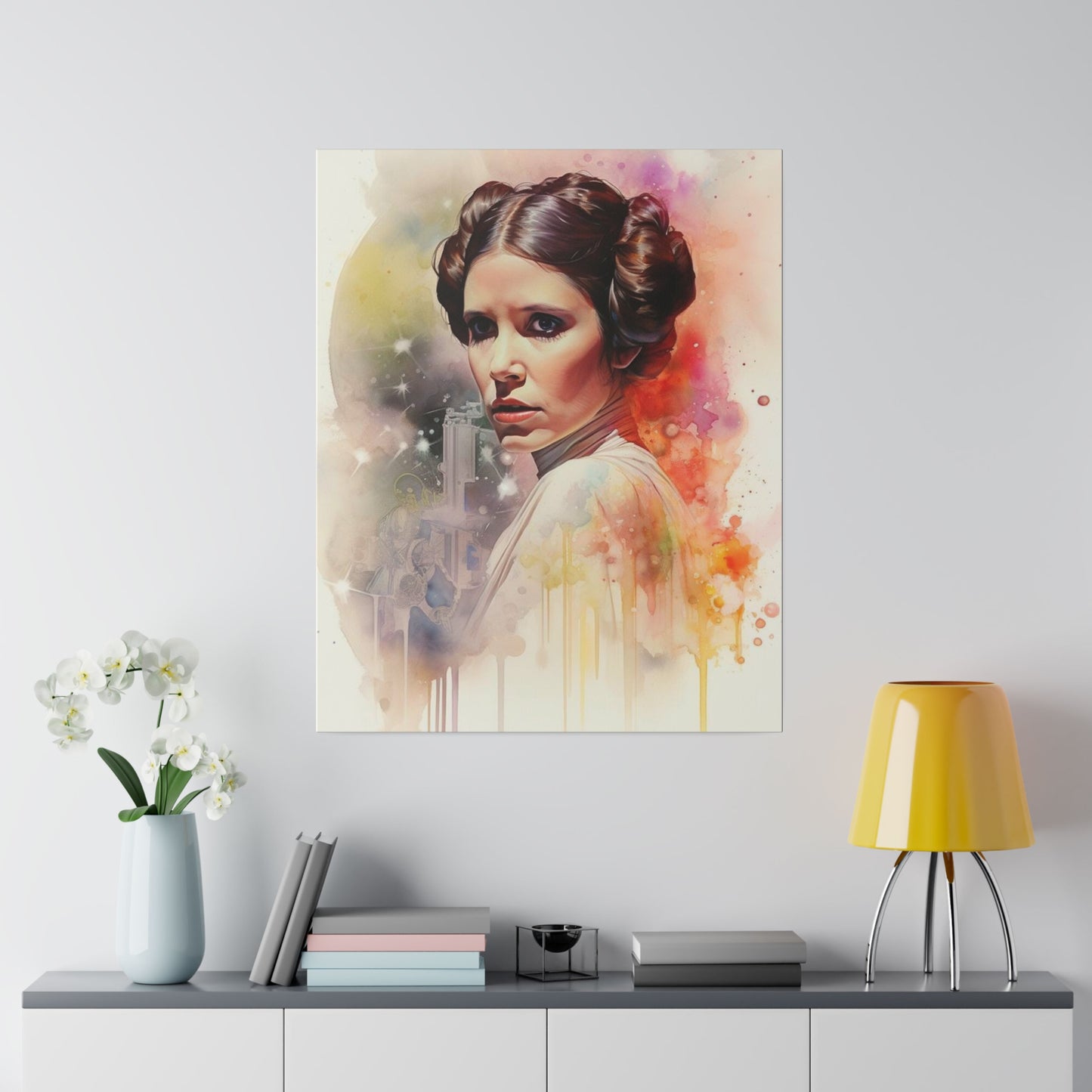 Star Wars Princess Leia Watercolor Canvas: Rebel Spirit