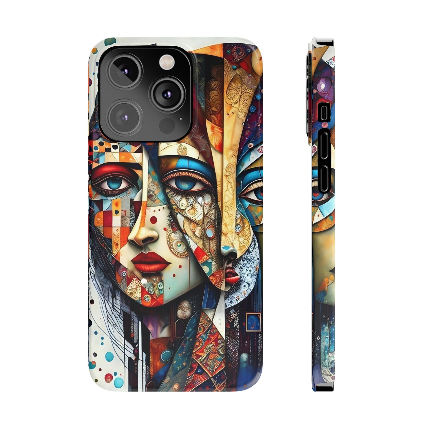 Two Faces Art Design Iphone 15, 14, 13, 12 cases