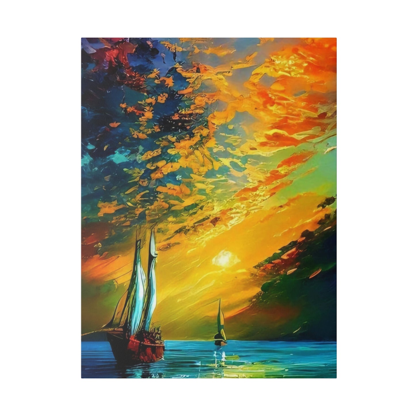 Sailing from the Sunset: Nautical Wall Art - Canvas