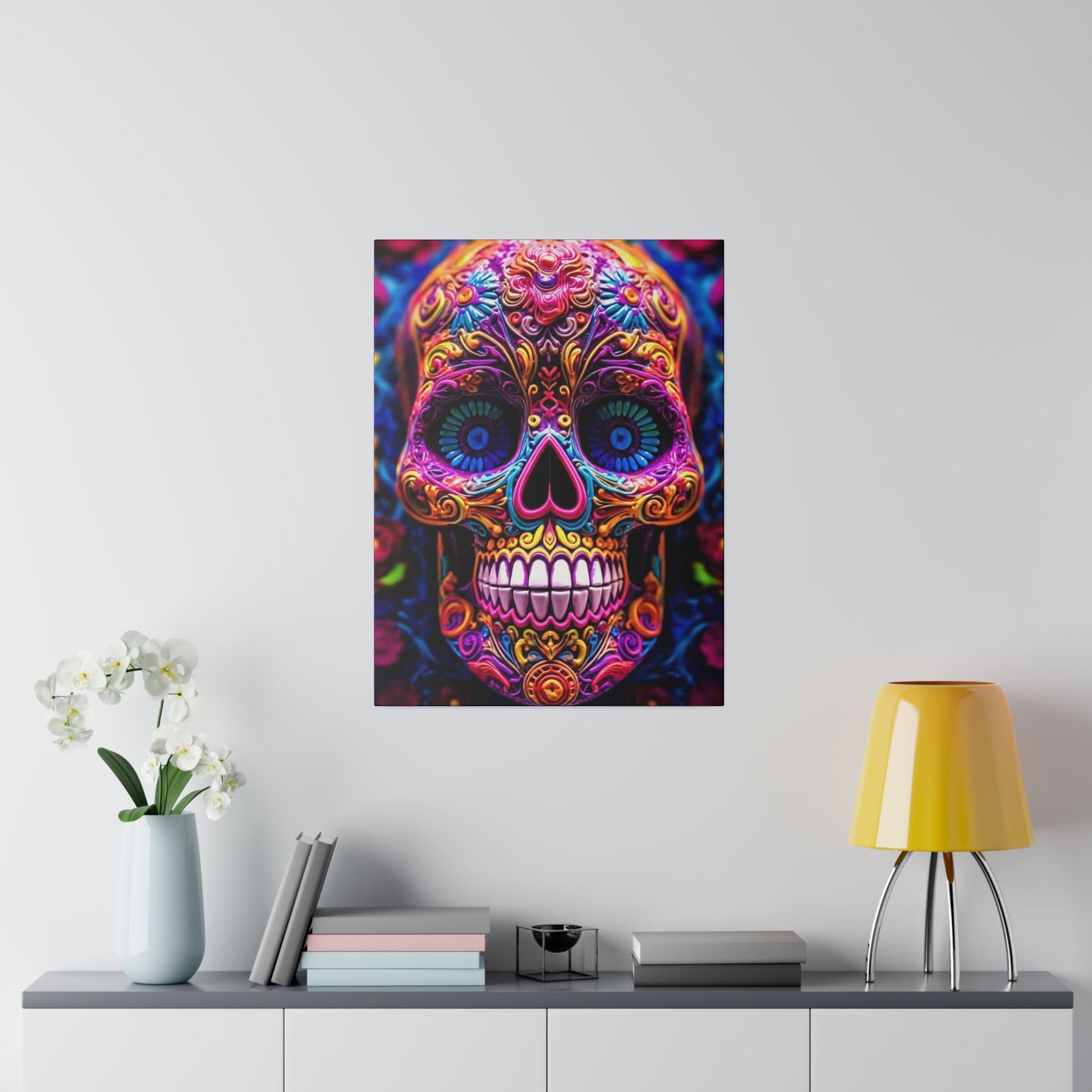 Colorful Skullhead: Mexican Style Canvas