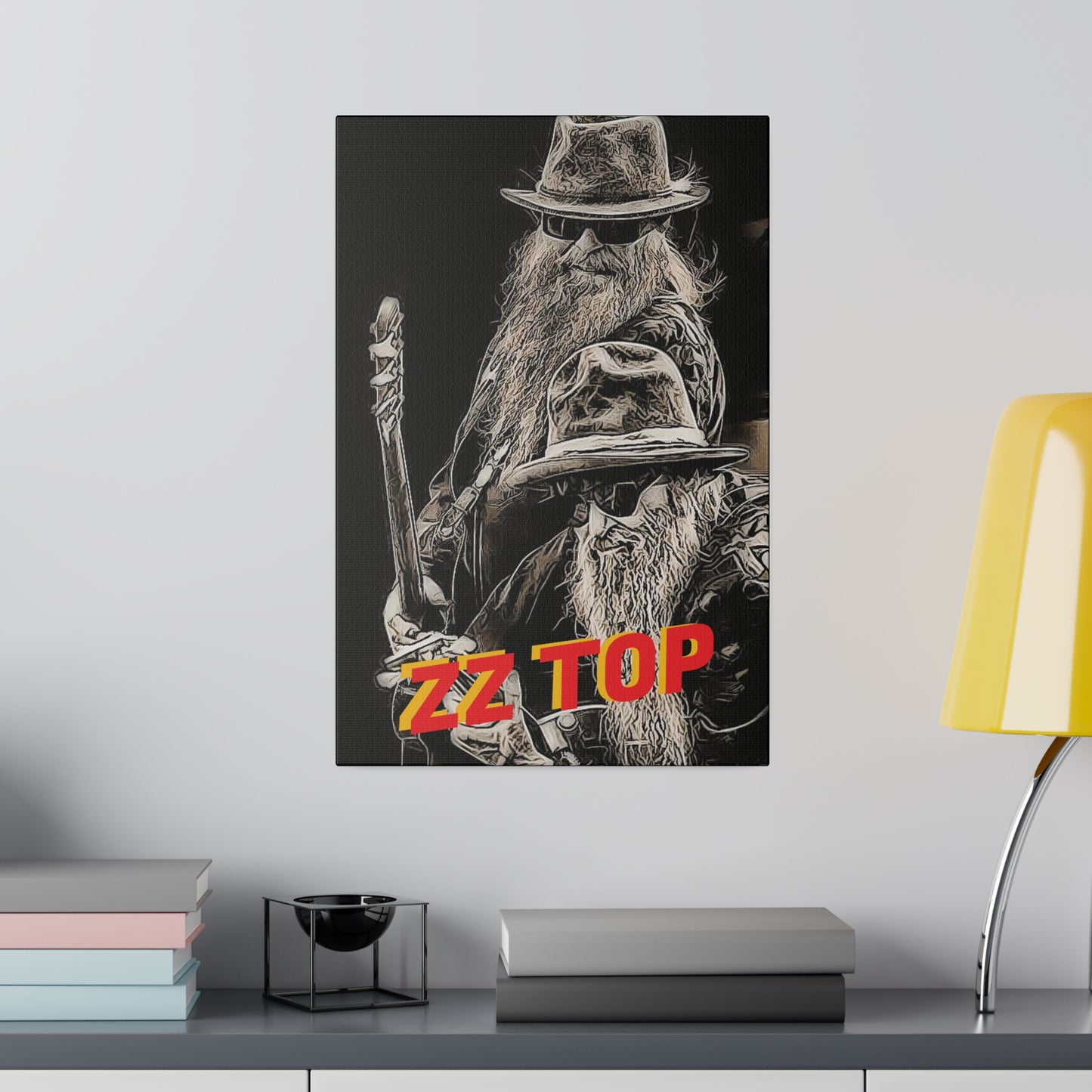 ZZ Top with Beard and Hat" Canvas