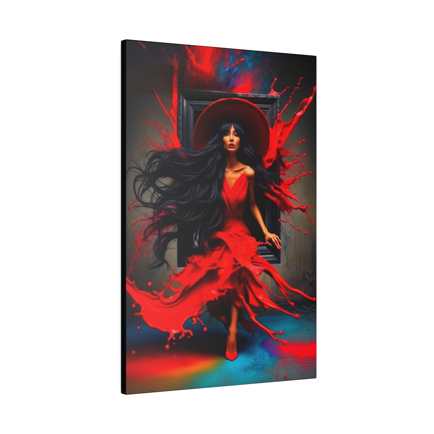 Emerging Elegance: The Woman in Red - Canvas