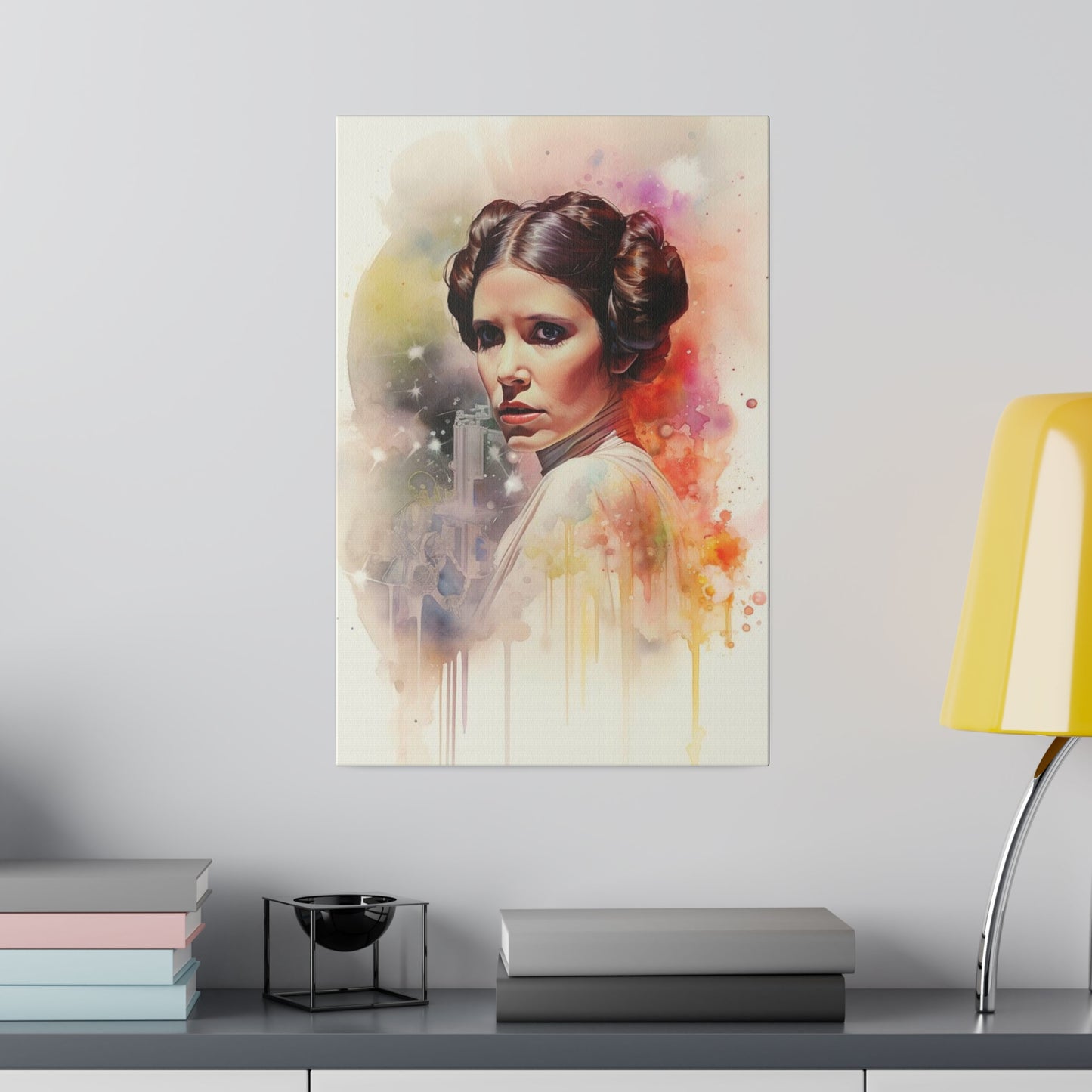 Star Wars Princess Leia Watercolor Canvas: Rebel Spirit